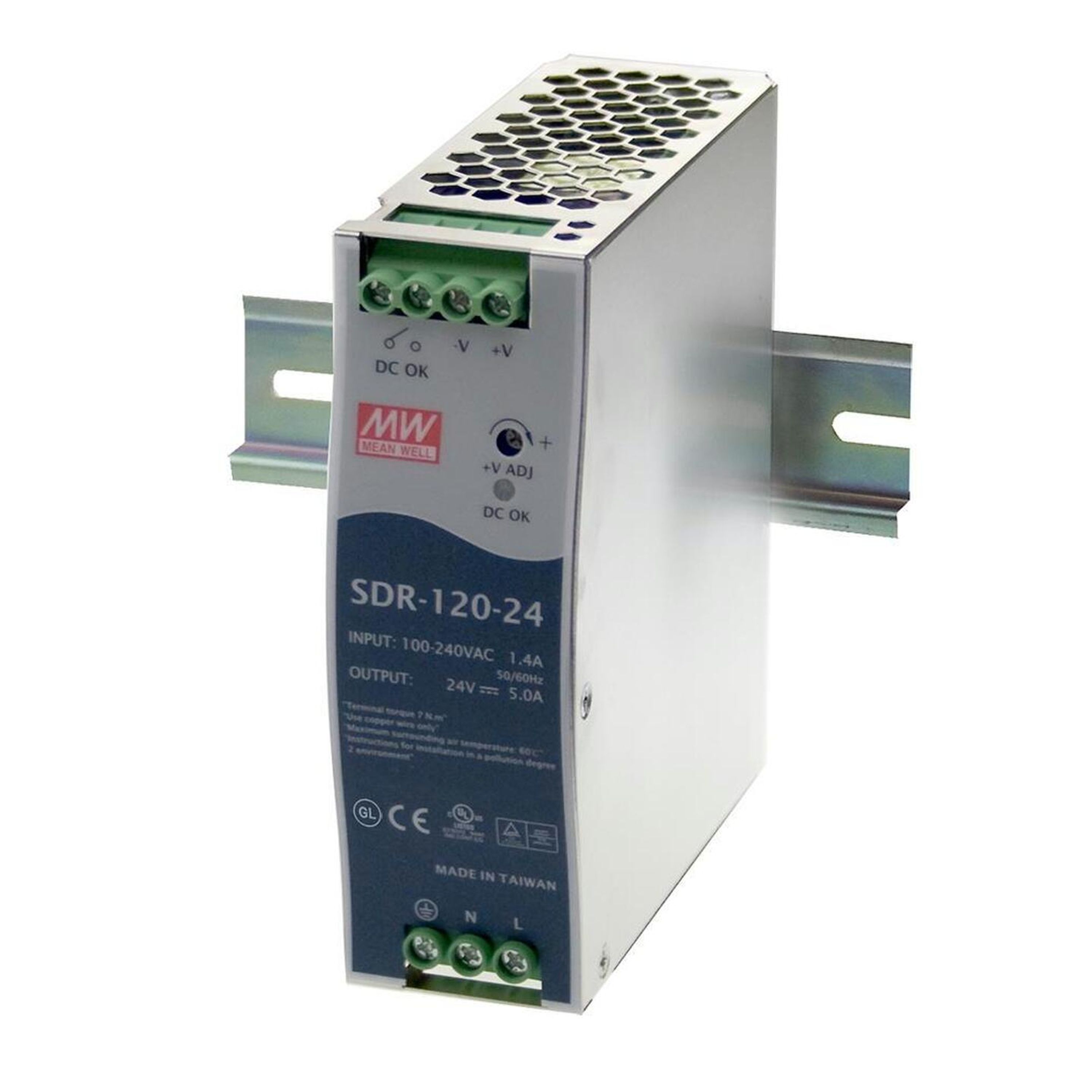 24VDC 5A Industrial Din Rail Mount PSU
