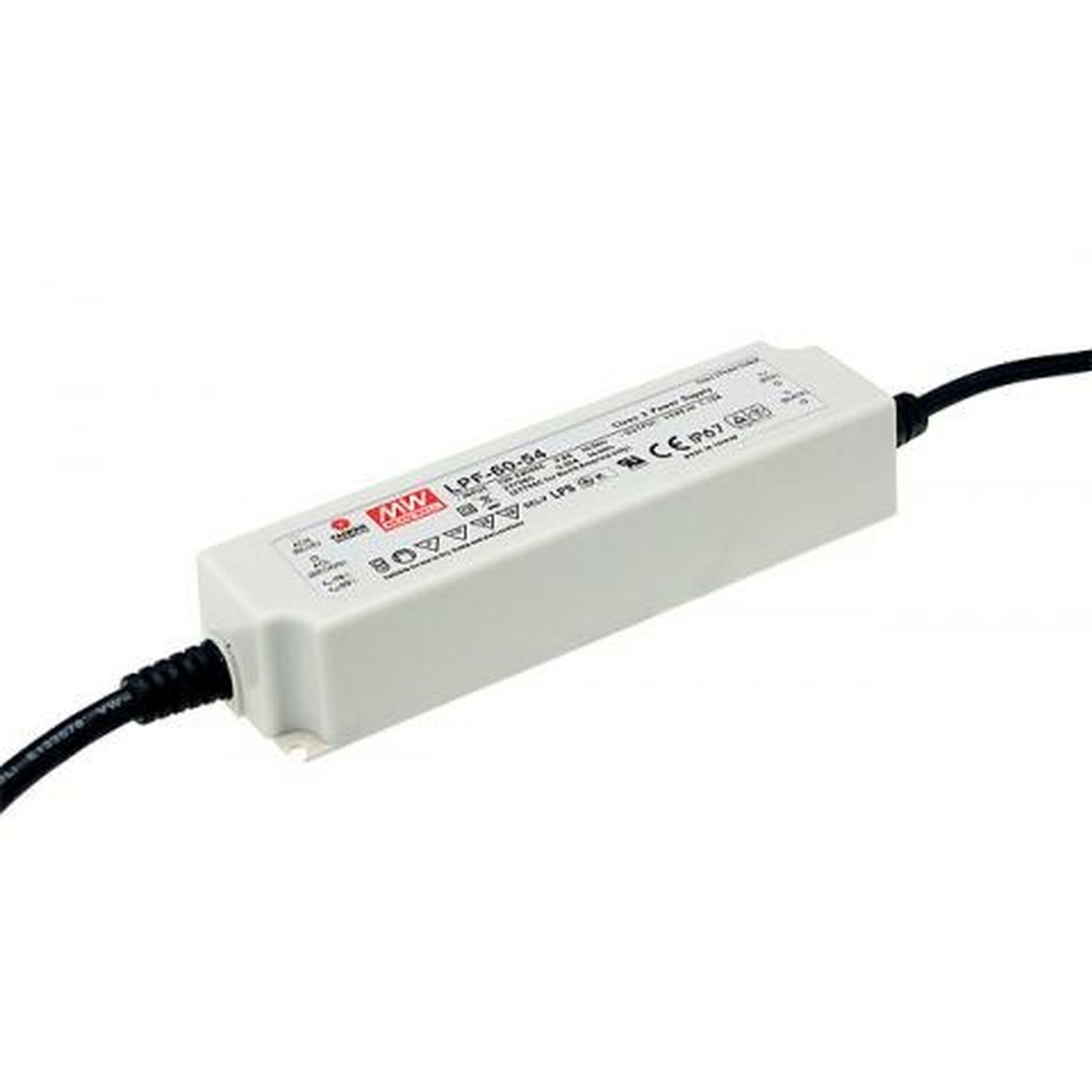 Mean Well 12VDC 5A IP67 LED Power Supply with Plastic Case