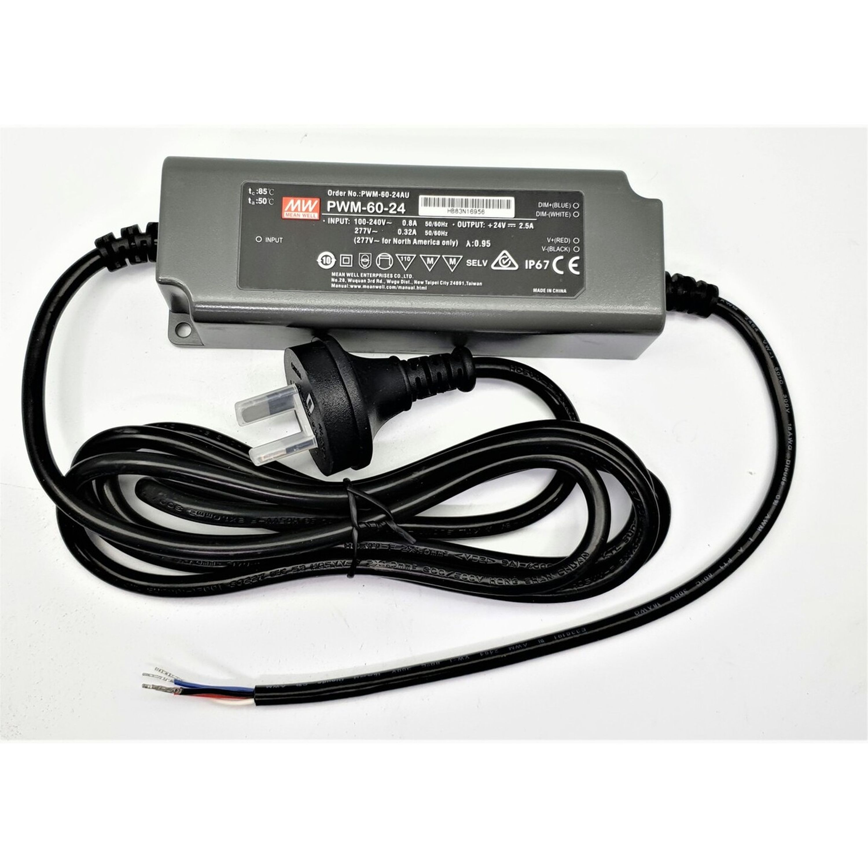 90-305Vac/24Vdc 2.5A Ip67 LED powersupply