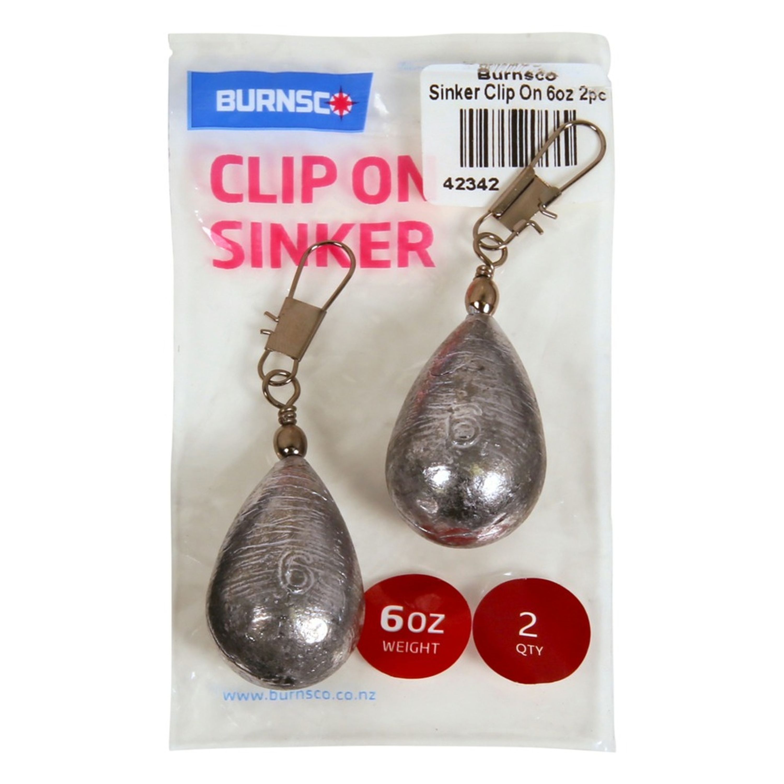 Clip on Sinker 6oz 2pk