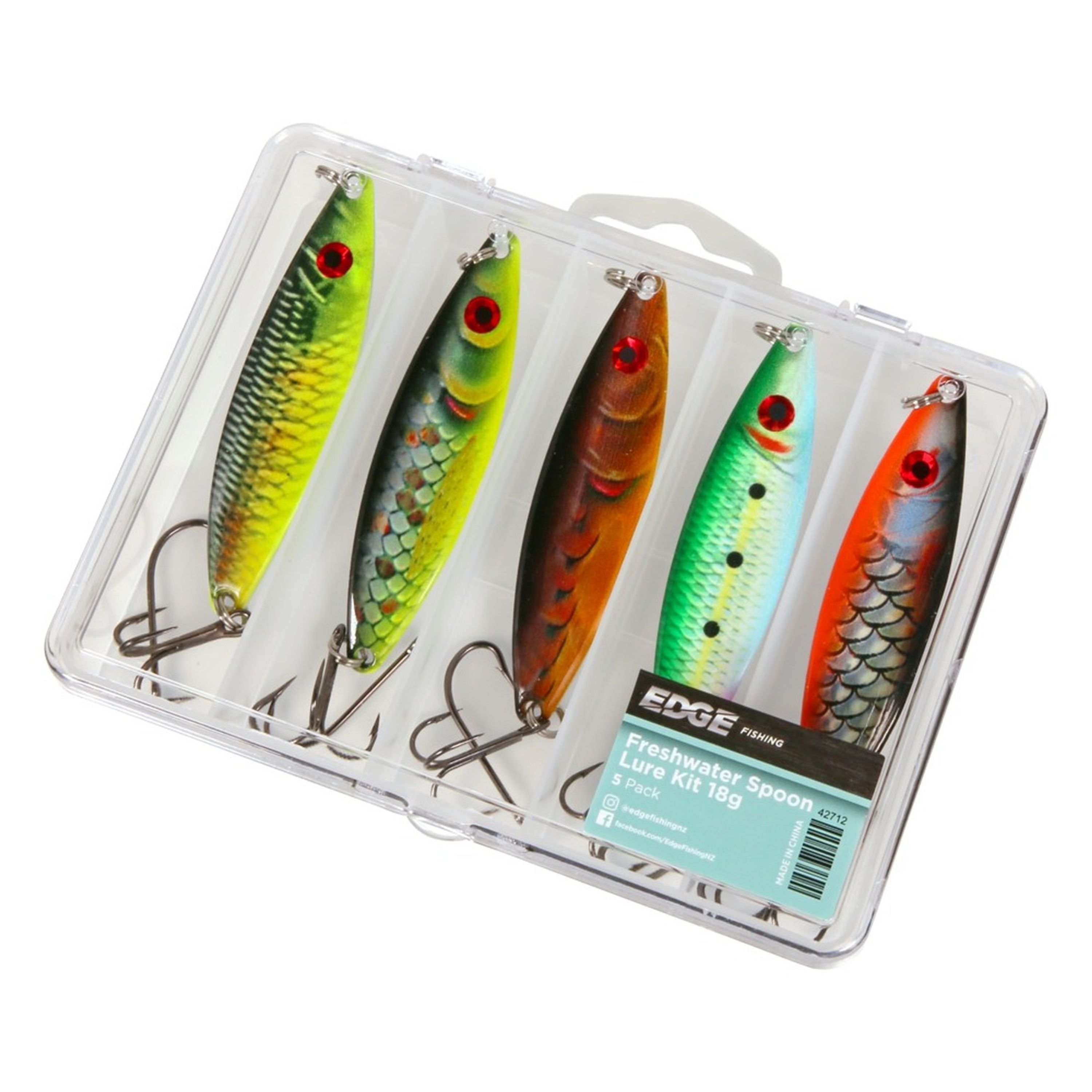 Edge Freshwater Spoon Lure Kit 5Pk 18g