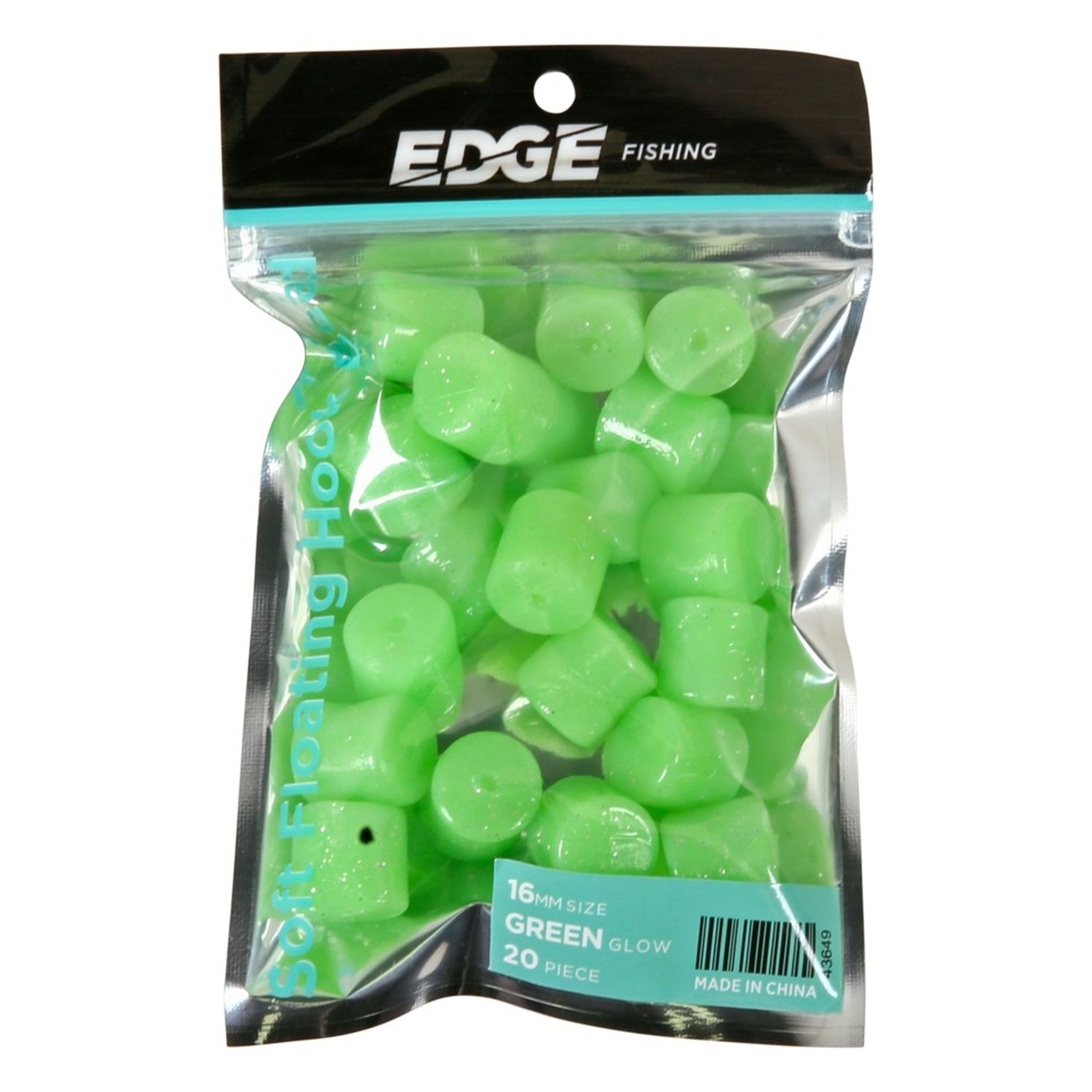 Edge Green Cylinder Soft Floating Beads 16mm 20pc