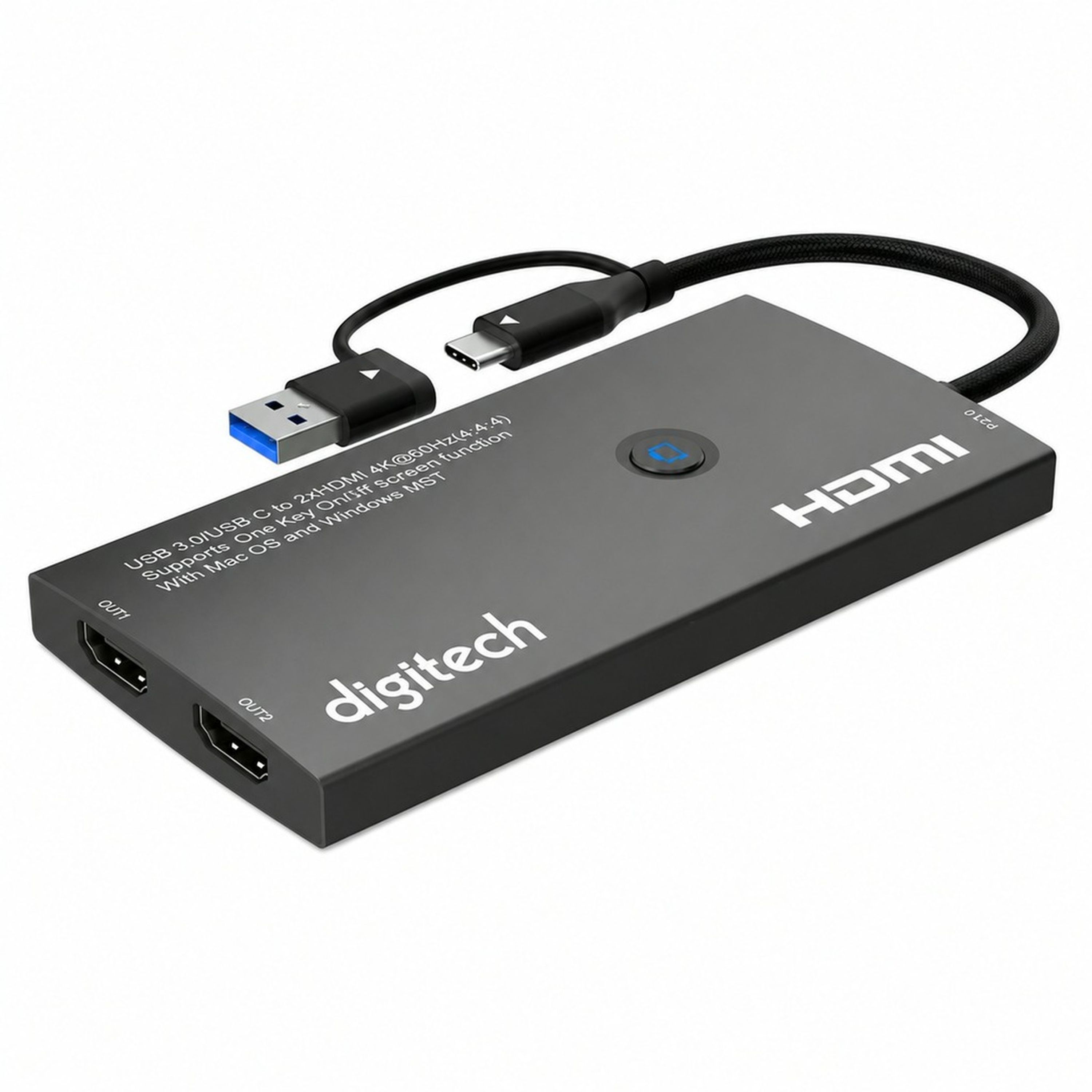 USB 3.0 / USB-C to Dual HDMI 4K Display Adapter