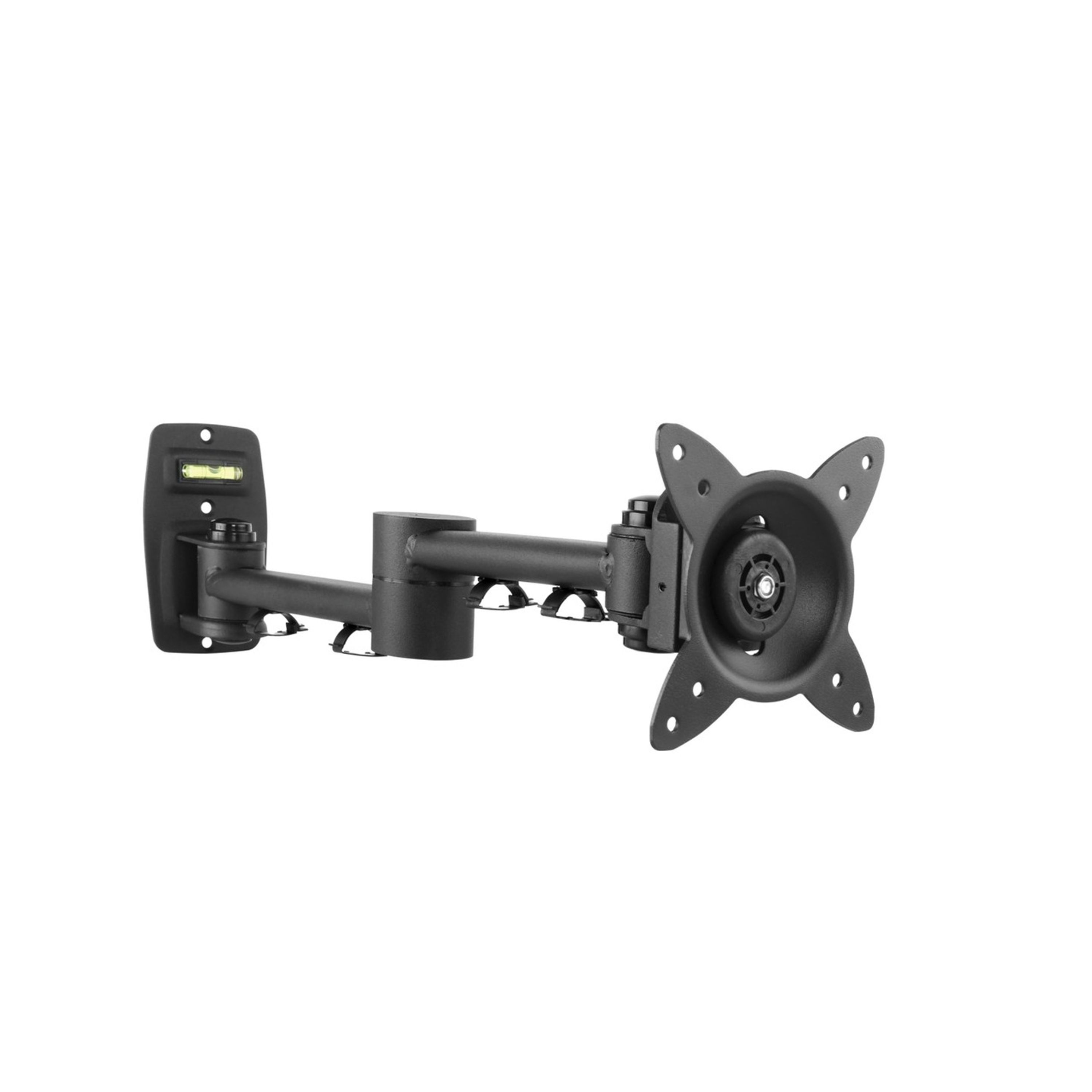 13-27 inch LCD Monitor Swing Arm Wall Brkt Tilt/Swivel/Rotate Spirit/Lvl Anti-Theft 15Kg