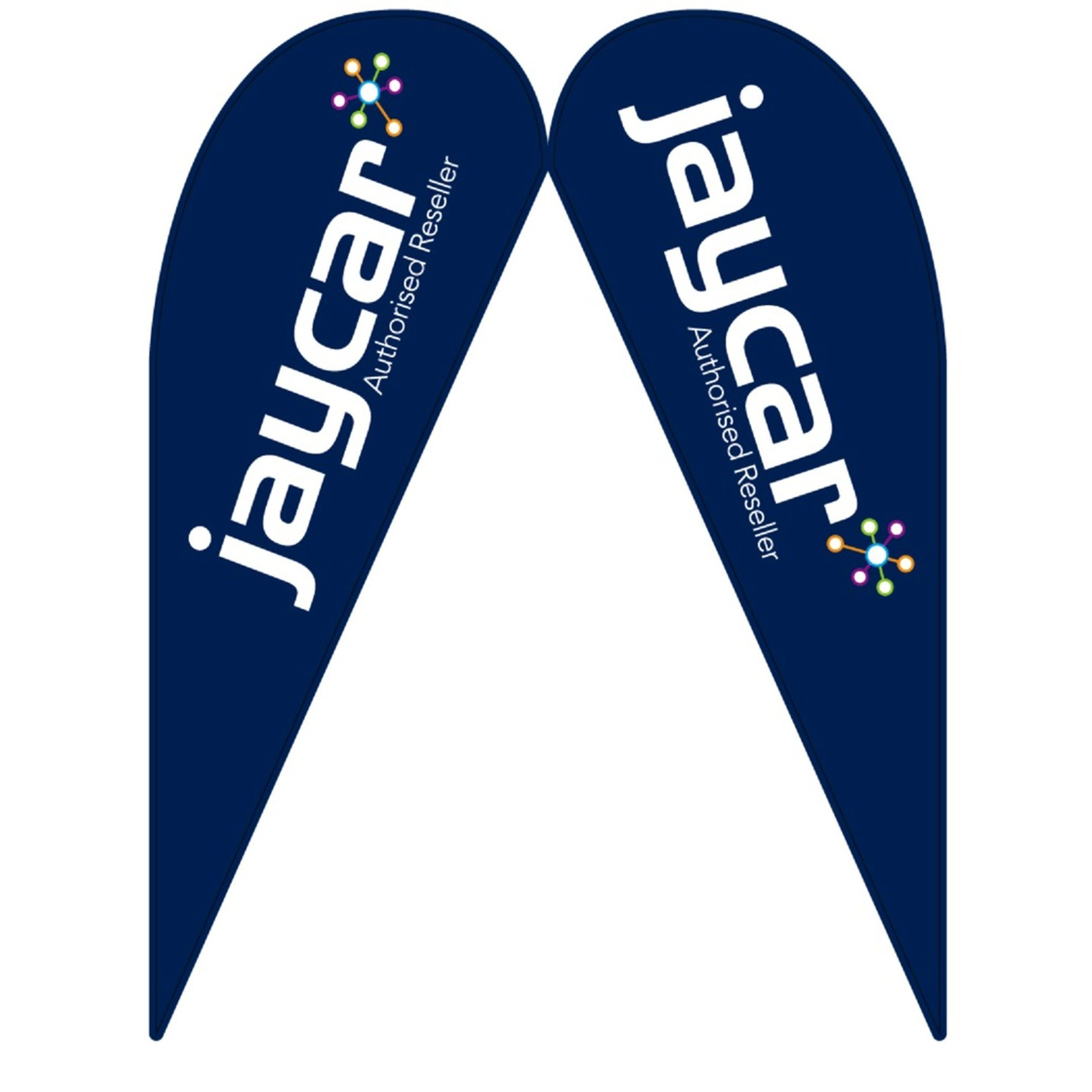 Medium D/S Teardrop flag 2.75M NEW LOGO