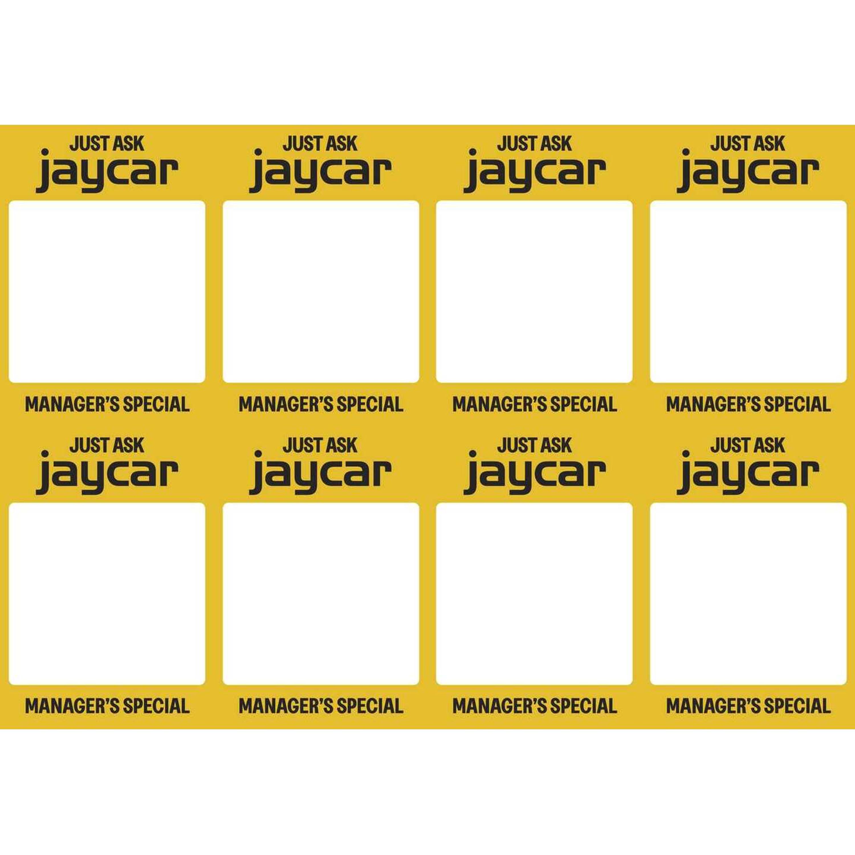 Jaycar Manager Special A7 Blank Sign Cards - Pack of 50