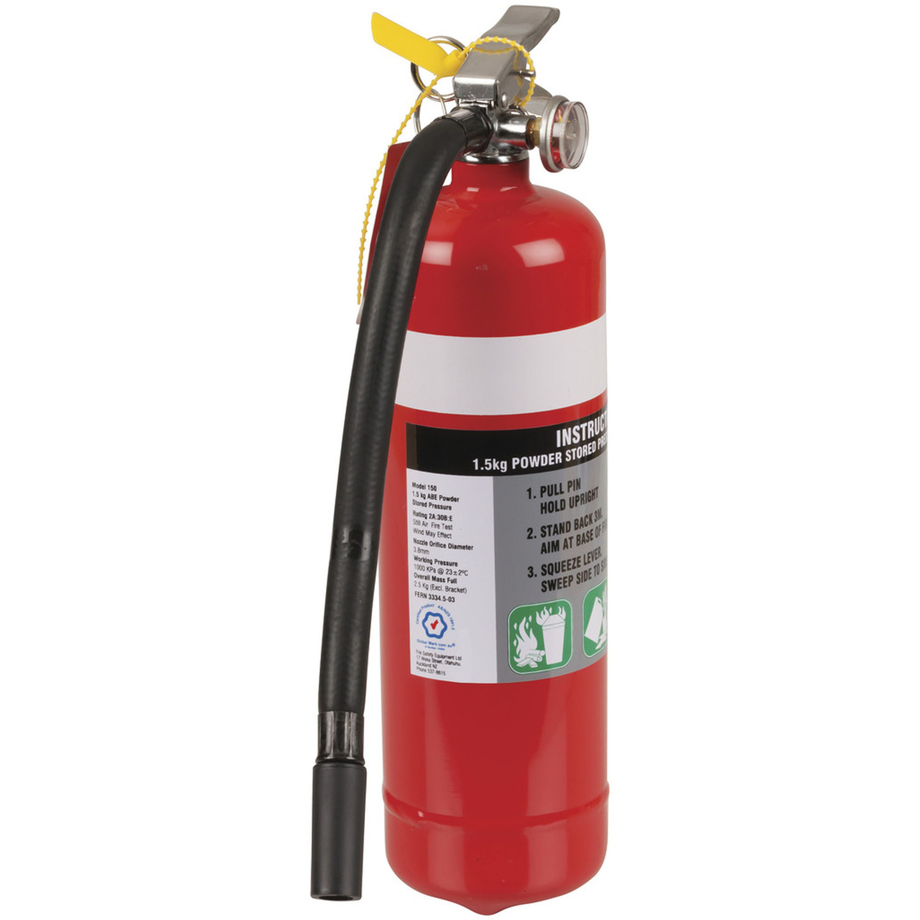 1.5kg Fire Extinguisher 2A:30B:E - Metal Bracket