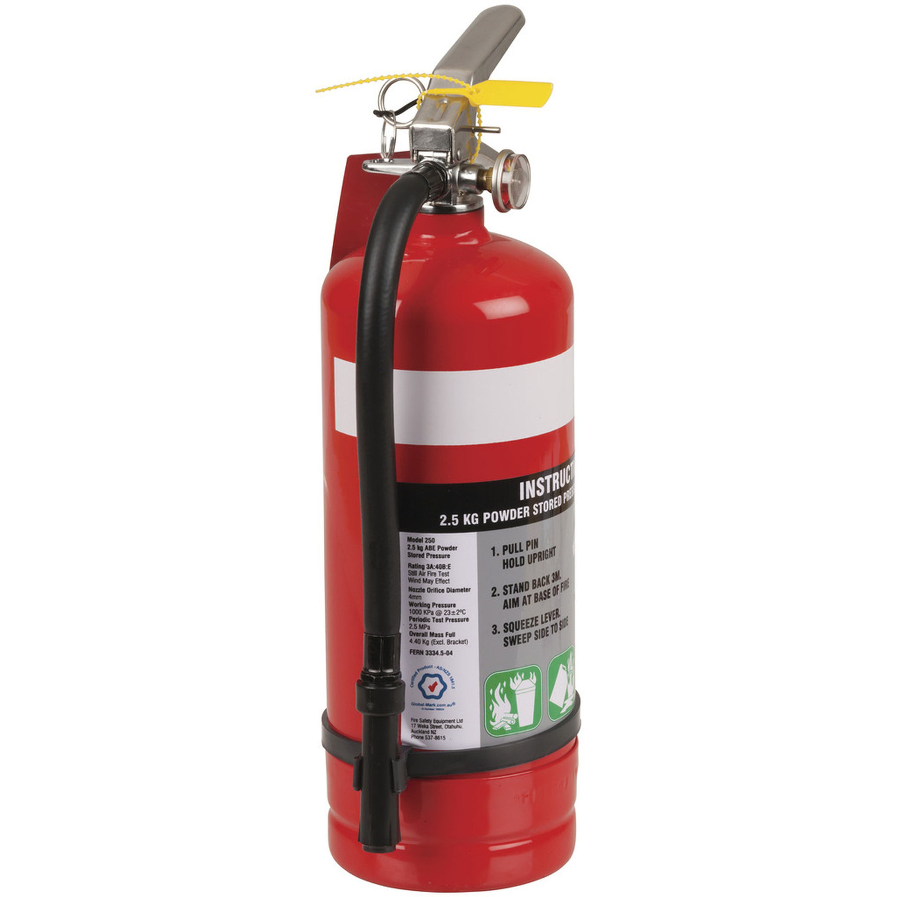 2.5kg Fire Extinguisher 3A:40B:E - Metal Bracket