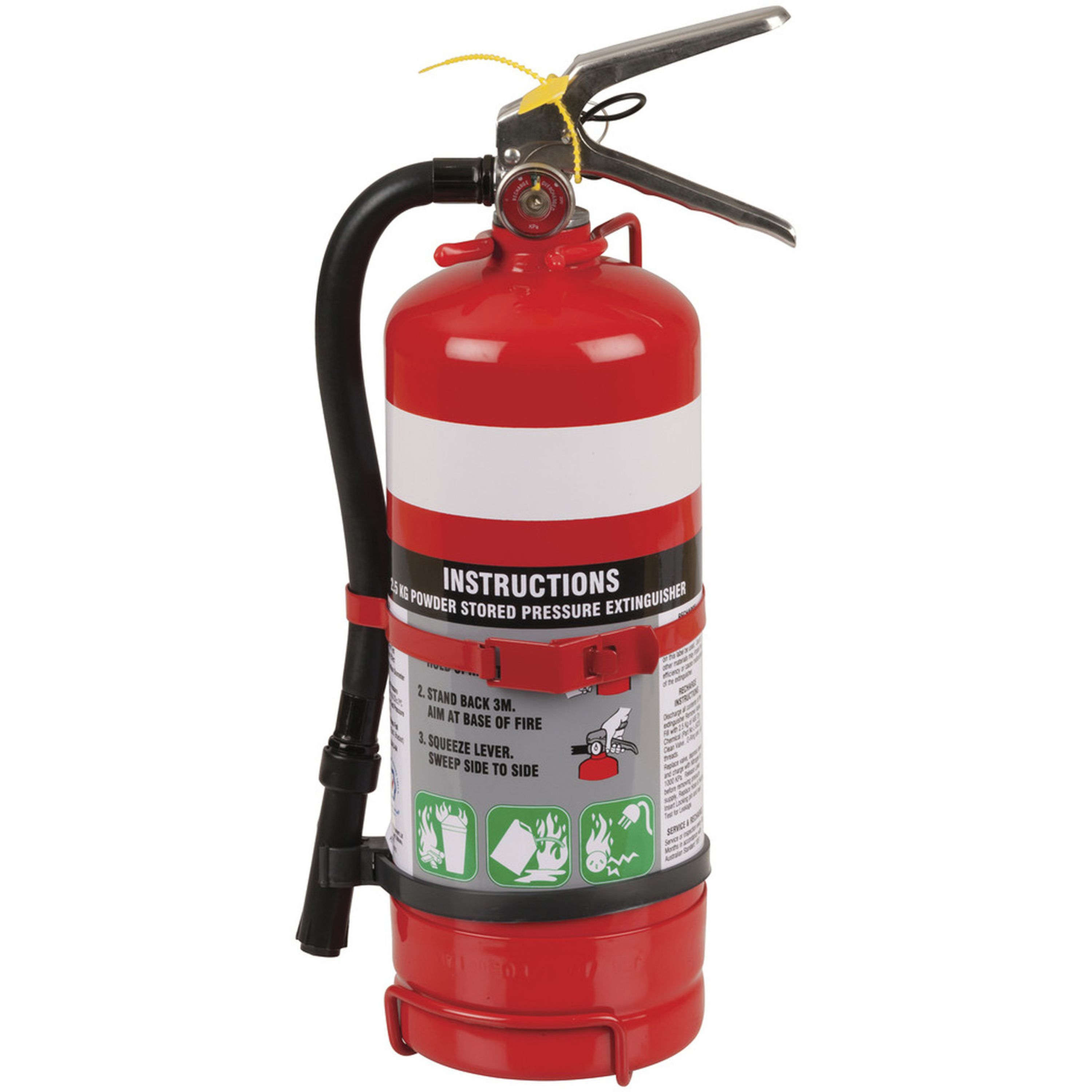 2.5kg Fire Extinguisher 3A:40B:E - Metal Bracket