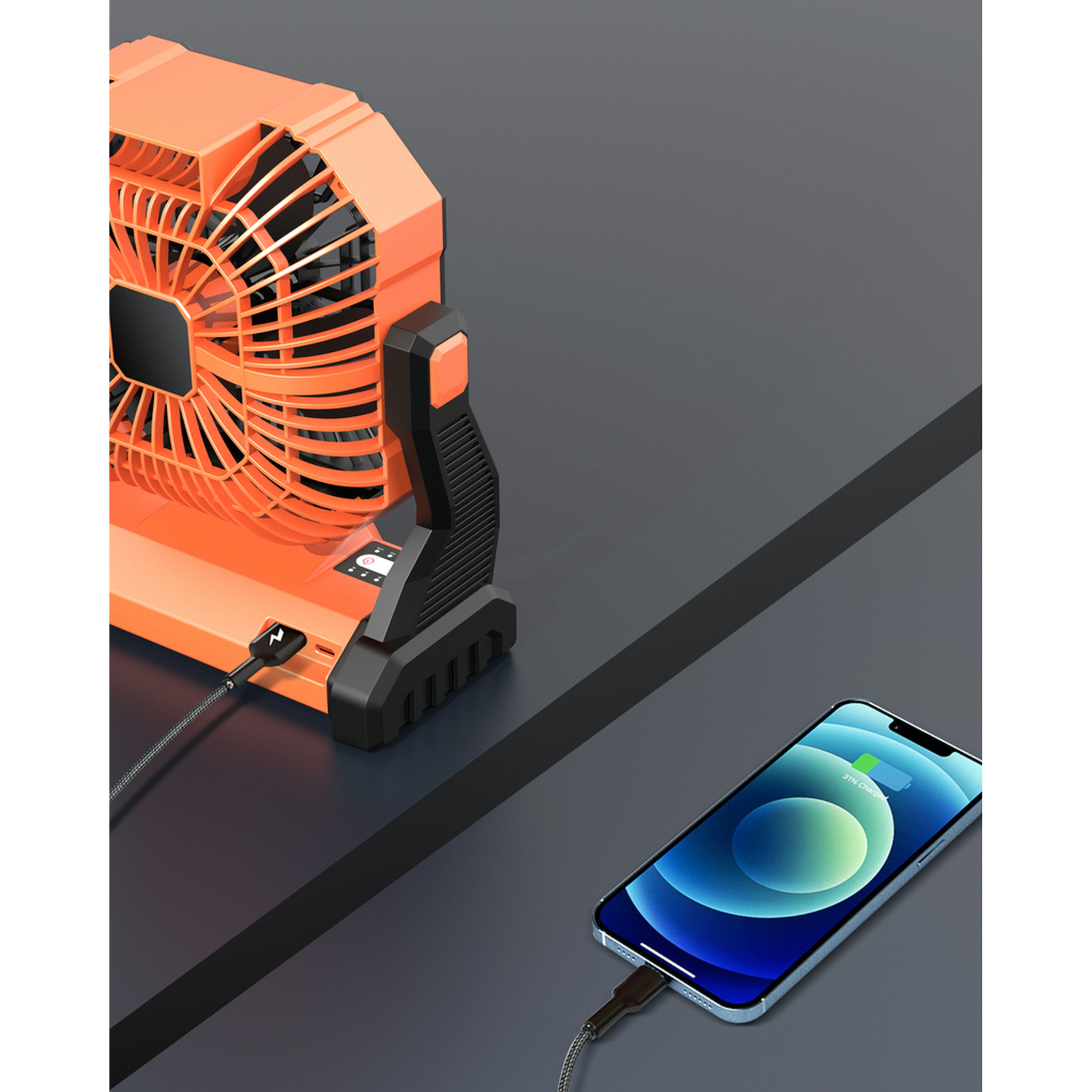 Portable Rechargeable Camping Fan with Power Storage