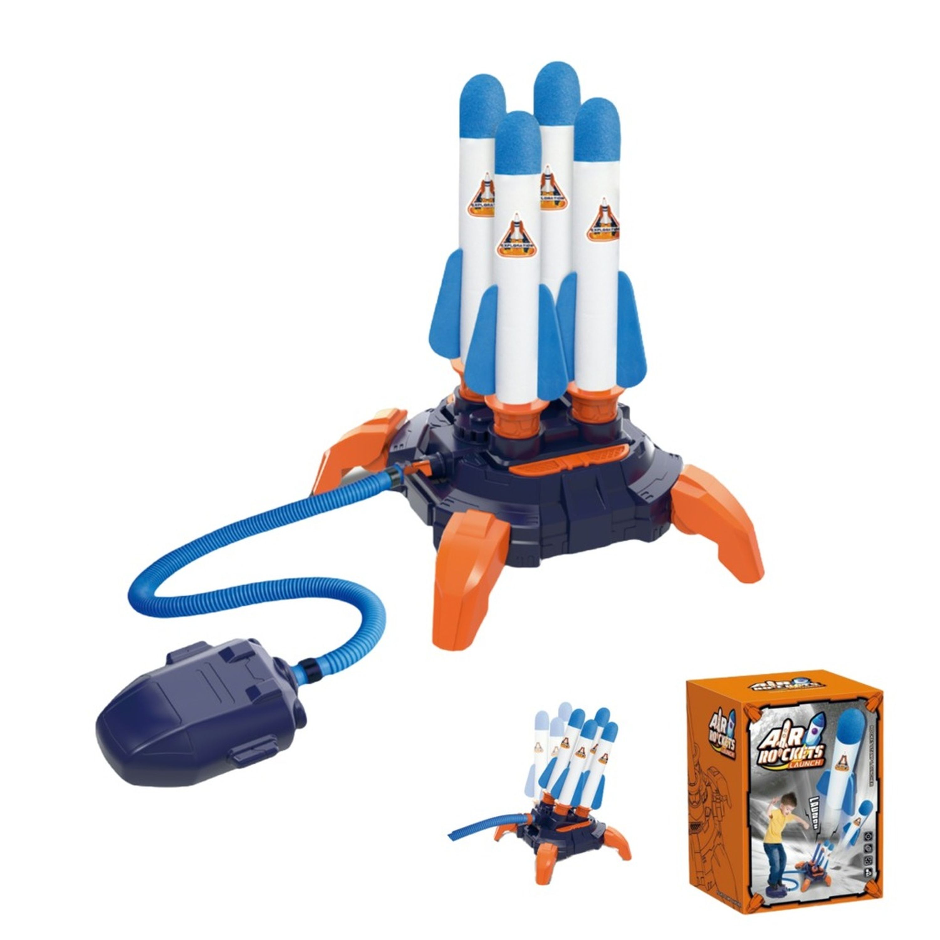 Air Powered Rocket Launcher with 4 Rockets