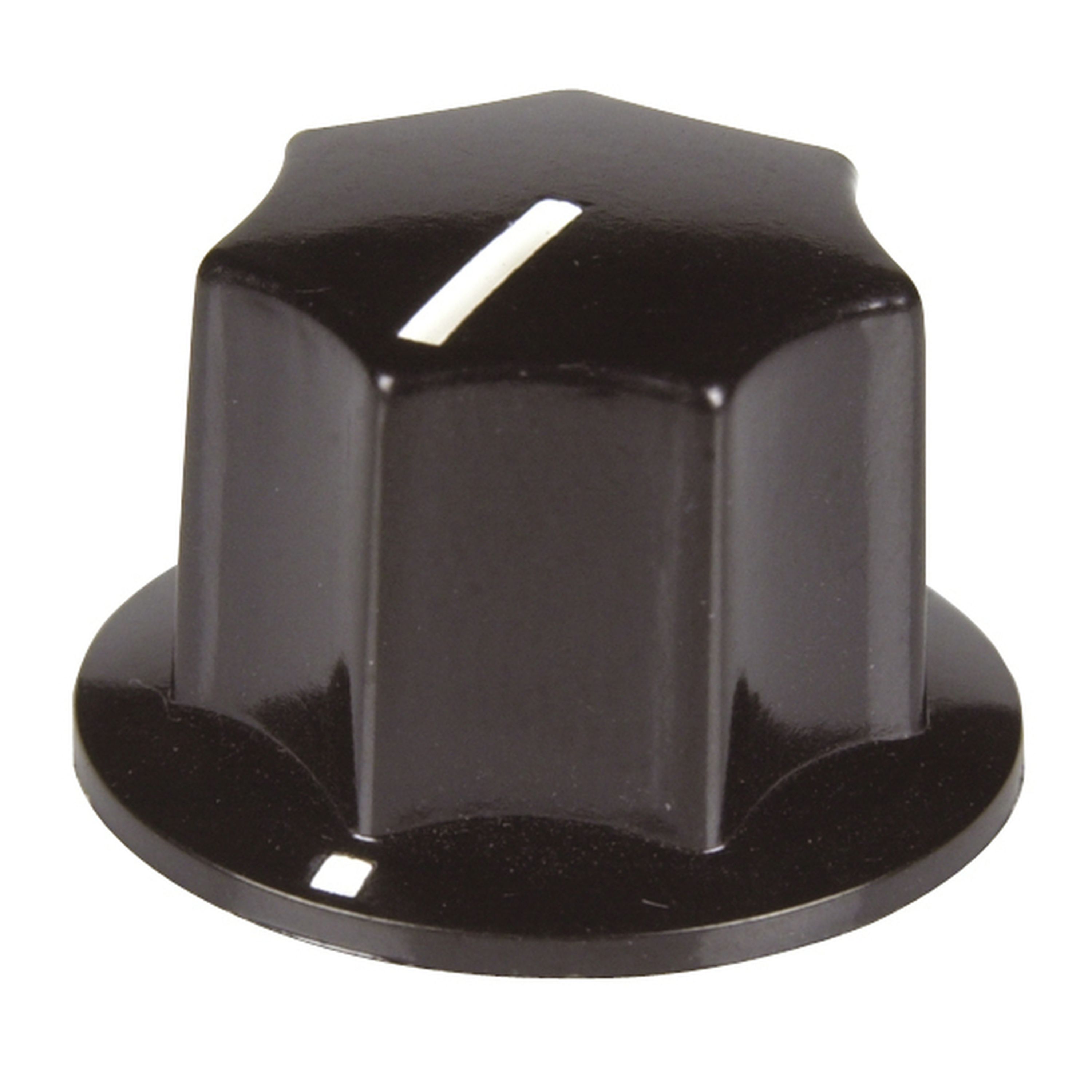 23mm Knob - Black Plastic with Pointer