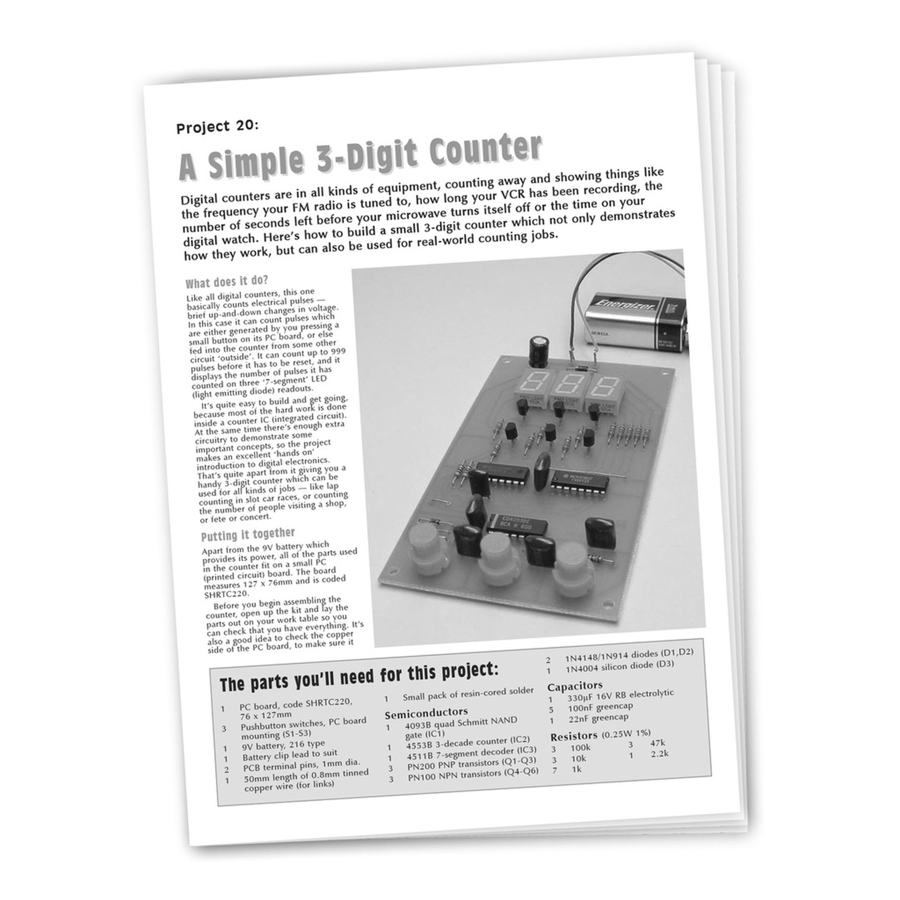 Instructions to suit SC2 Project - KJ8234 Event counter 0 to 999