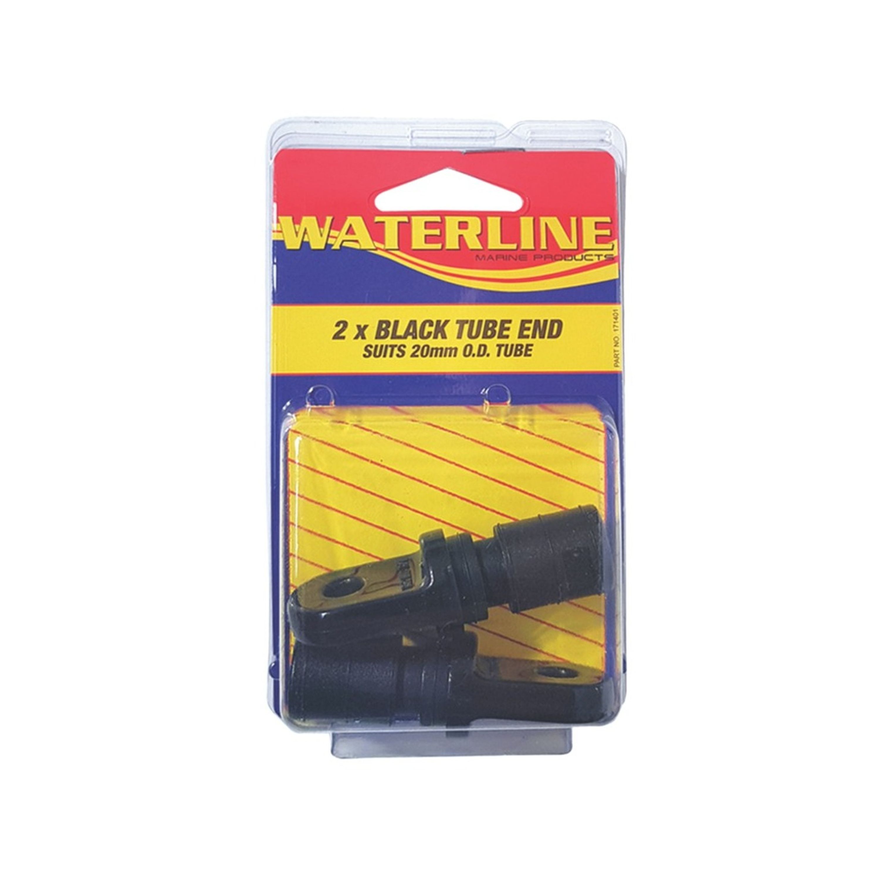 TUBE END BLACK W/LINE 20MM PK2
