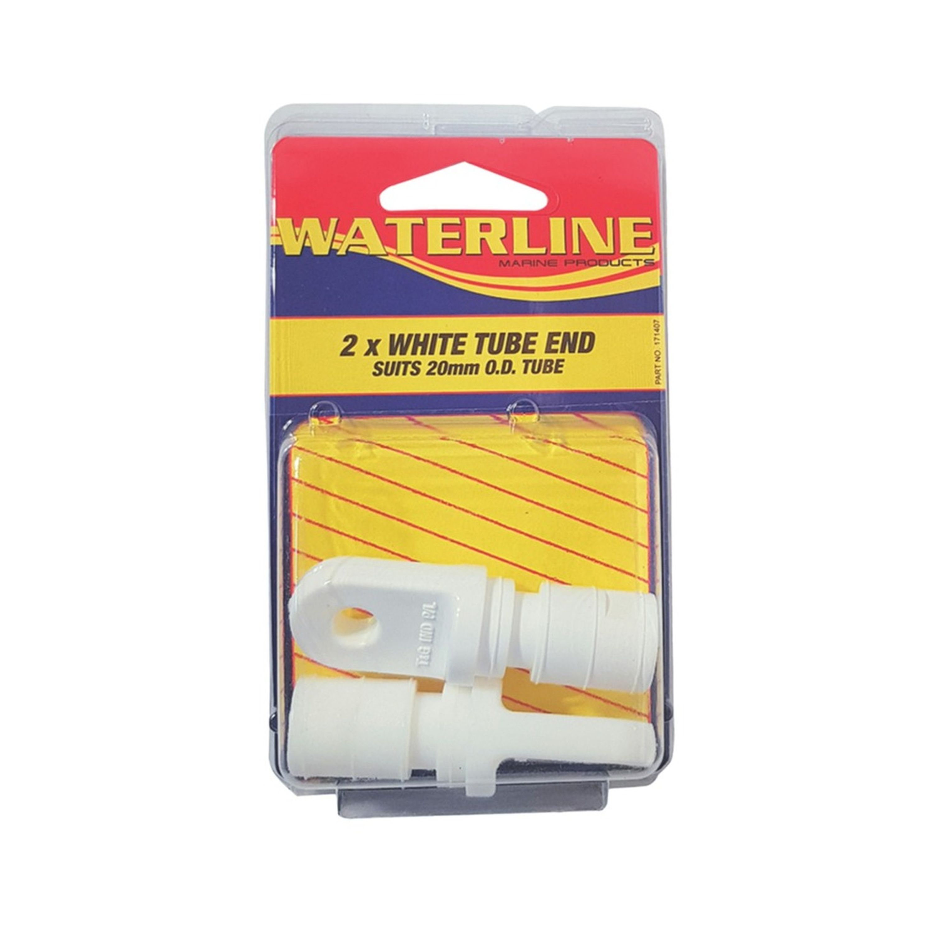 TUBE END WHITE W/LINE 20MM PK2