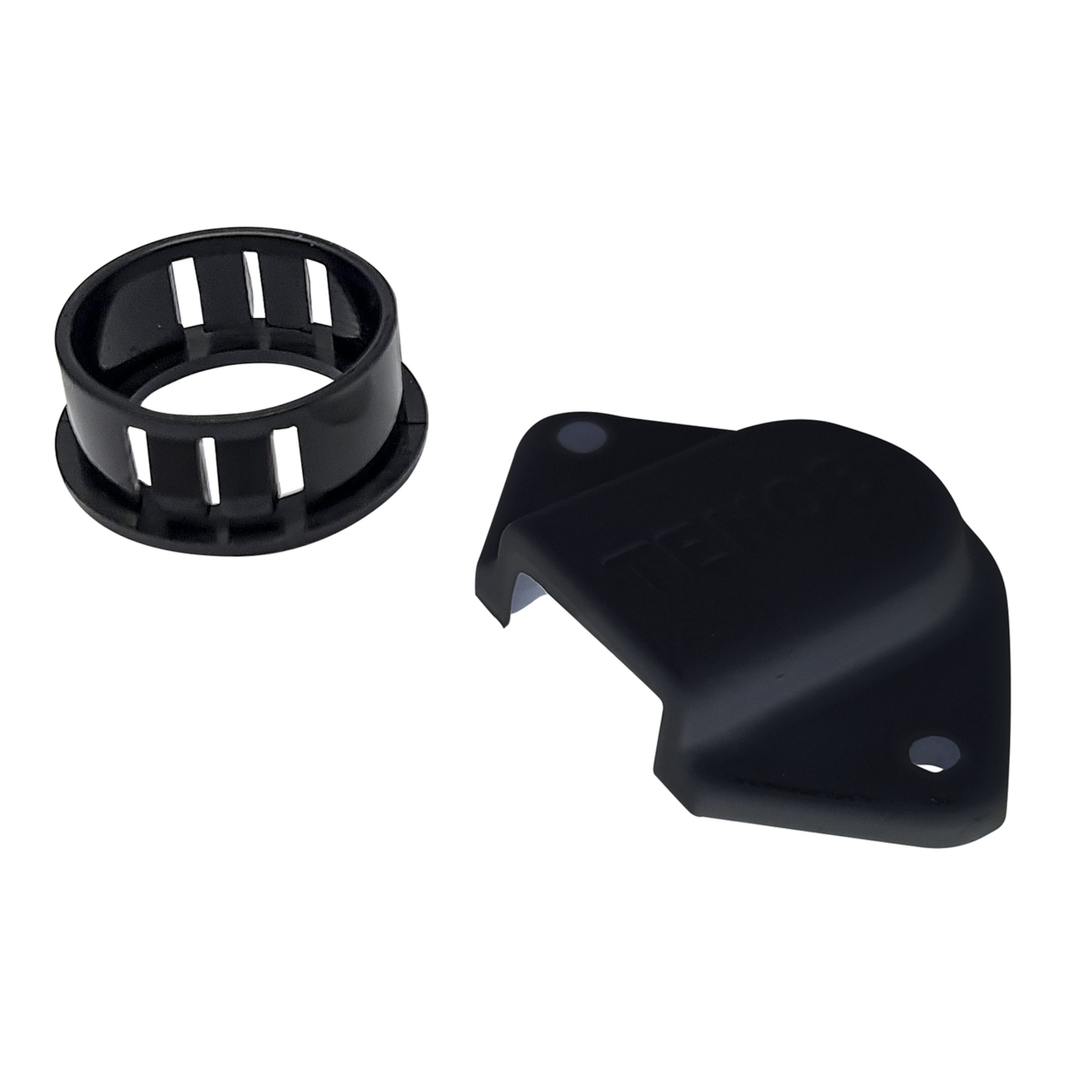 Black 28mm Grommet with Mounted Cover