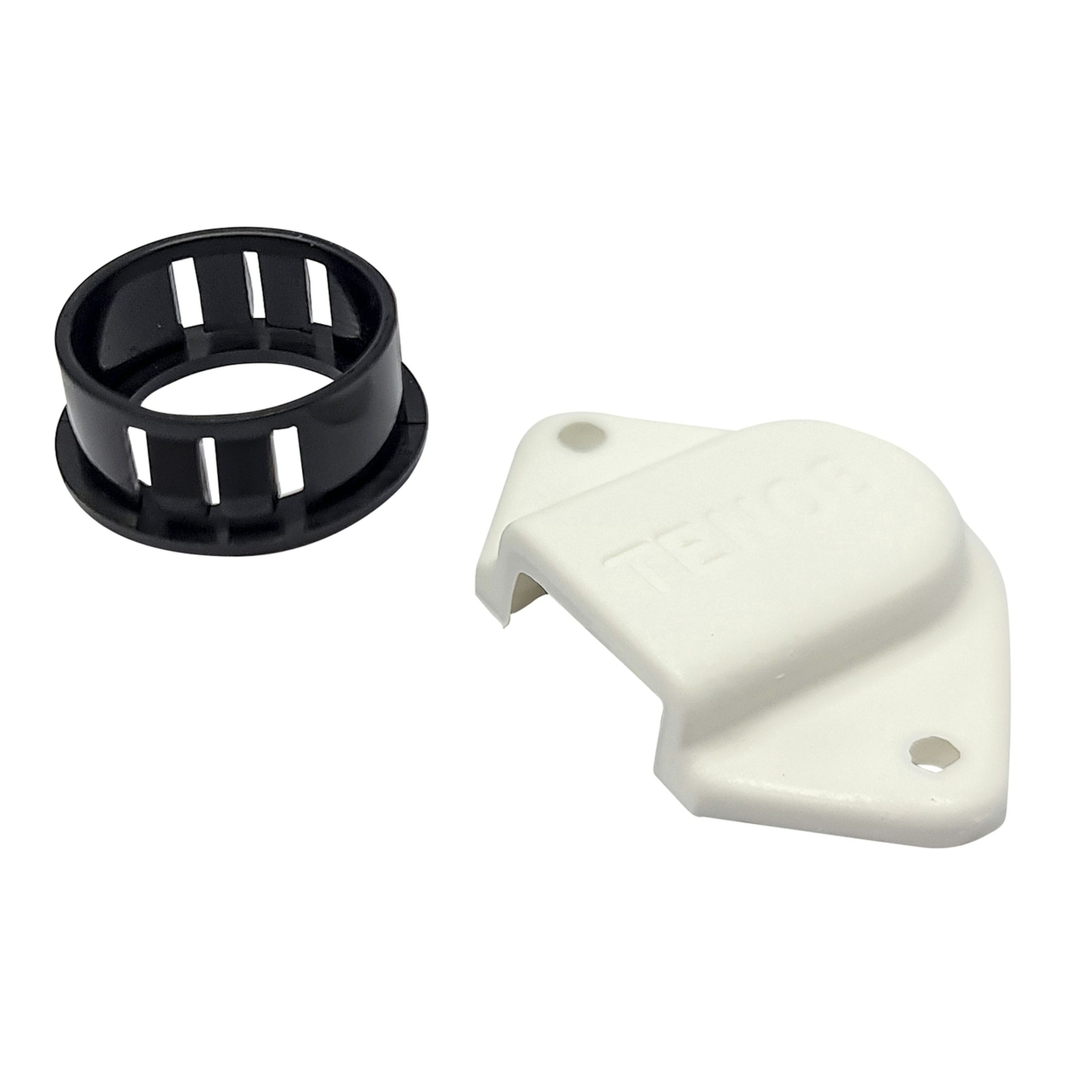 White 28mm Grommet with Mounted Cover