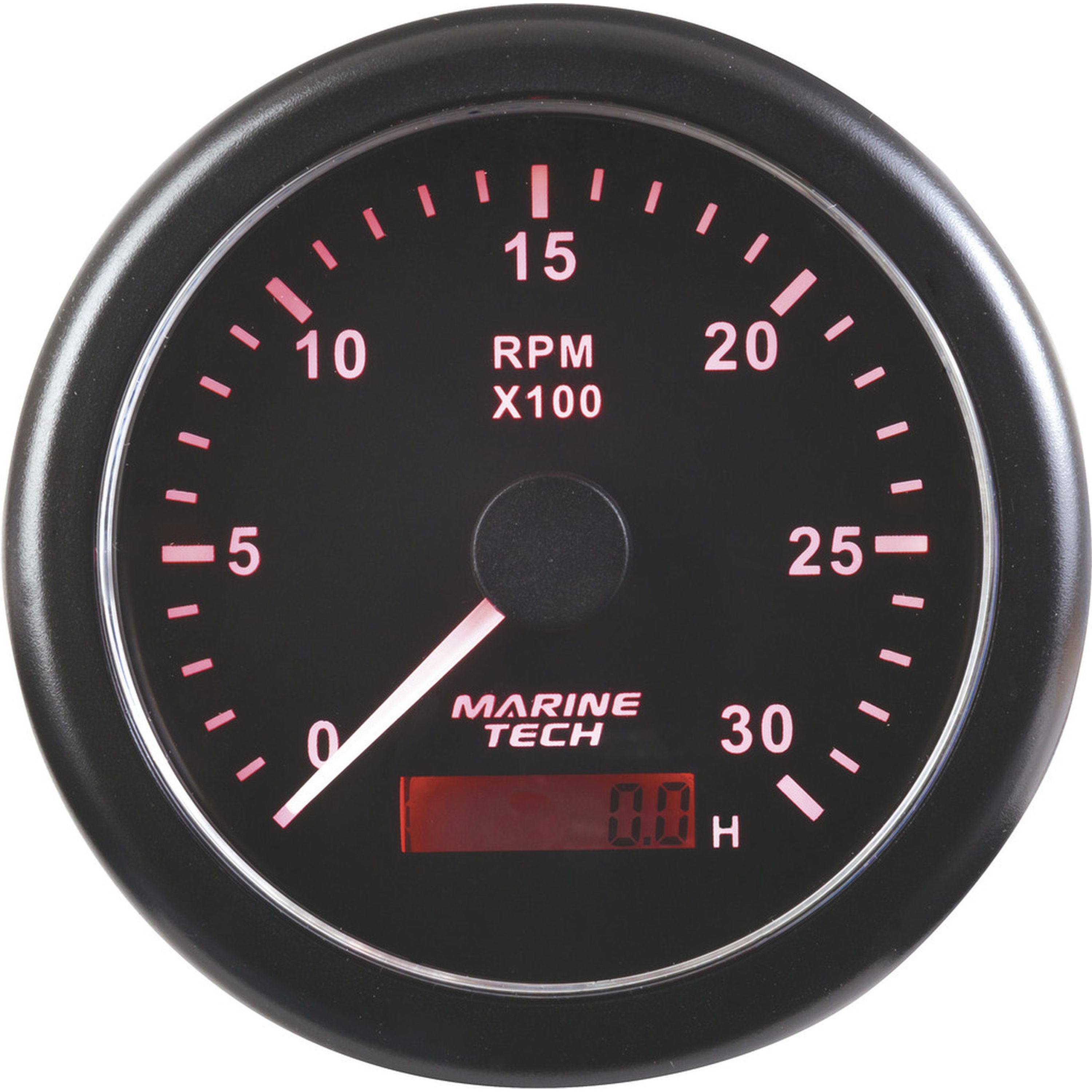 3000RPM Tachometer with Hour Meter - Black