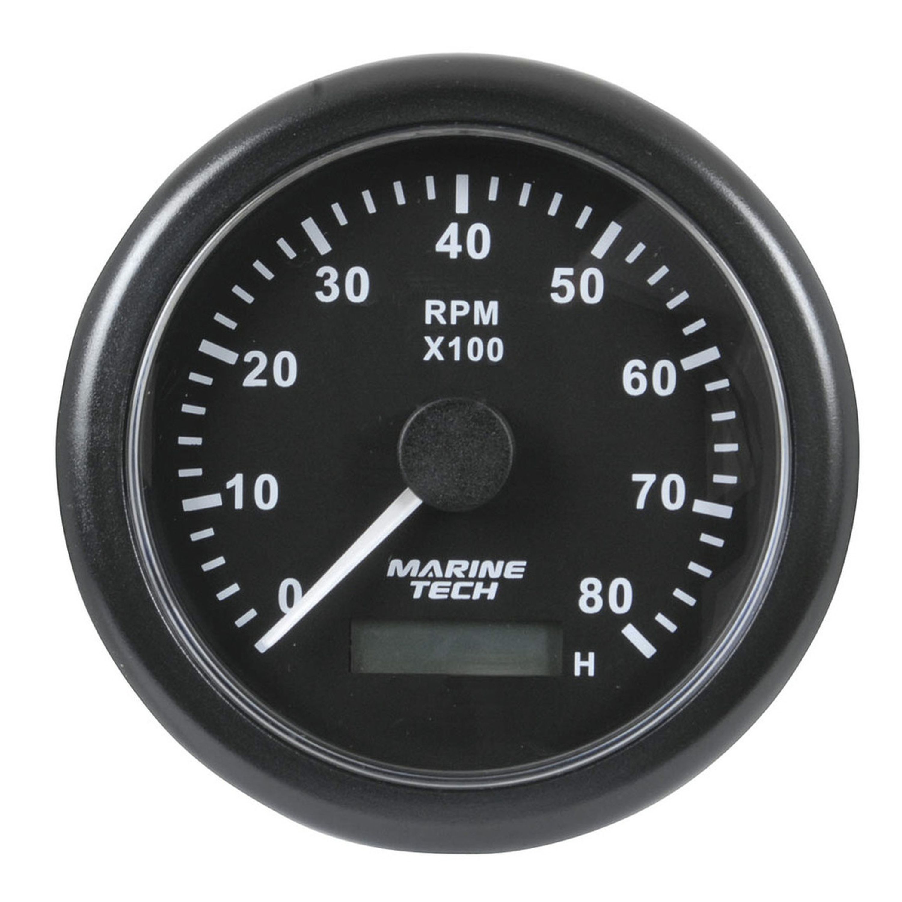 8000RPM Tachometer with Hour Meter - Black