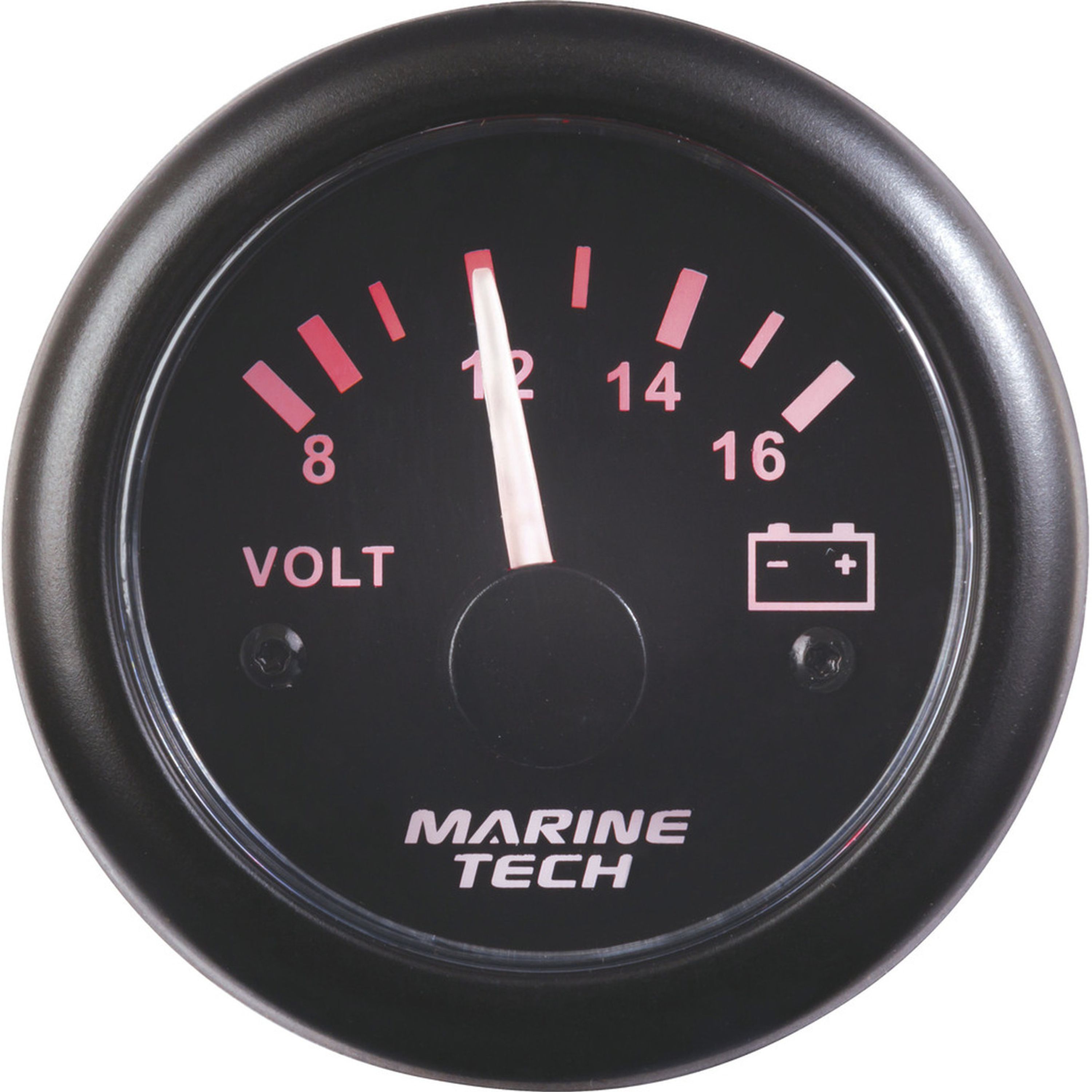 Battery Volt Meter - Analogue - 8-16V Black