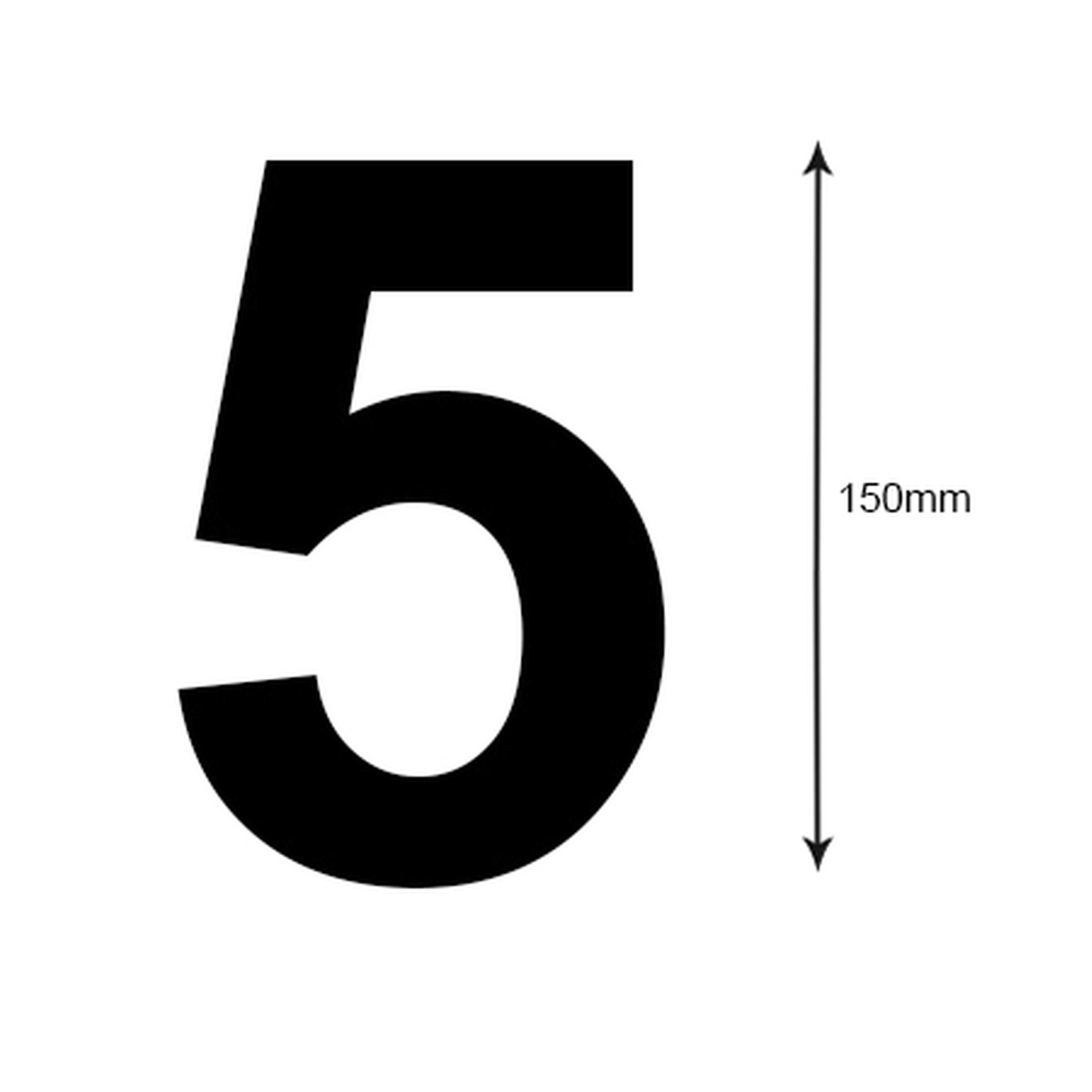 Boat Rego Stickers Black Number 5 163mm