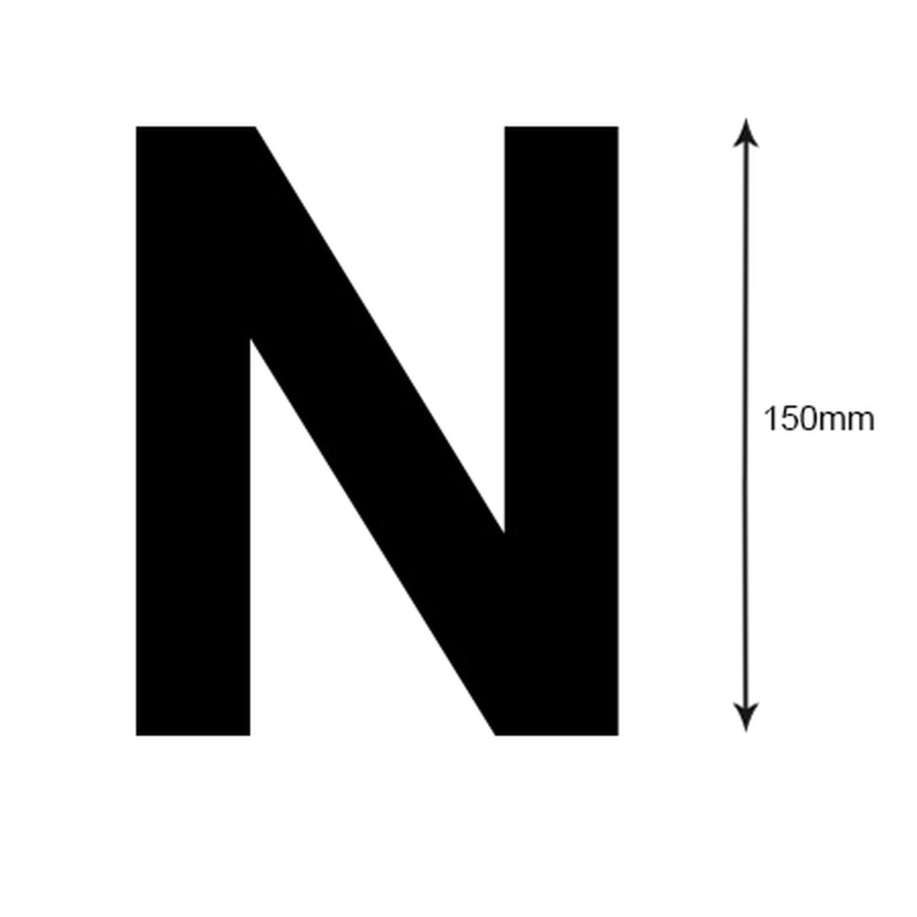 Boat Rego Stickers Black Letter N 163mm