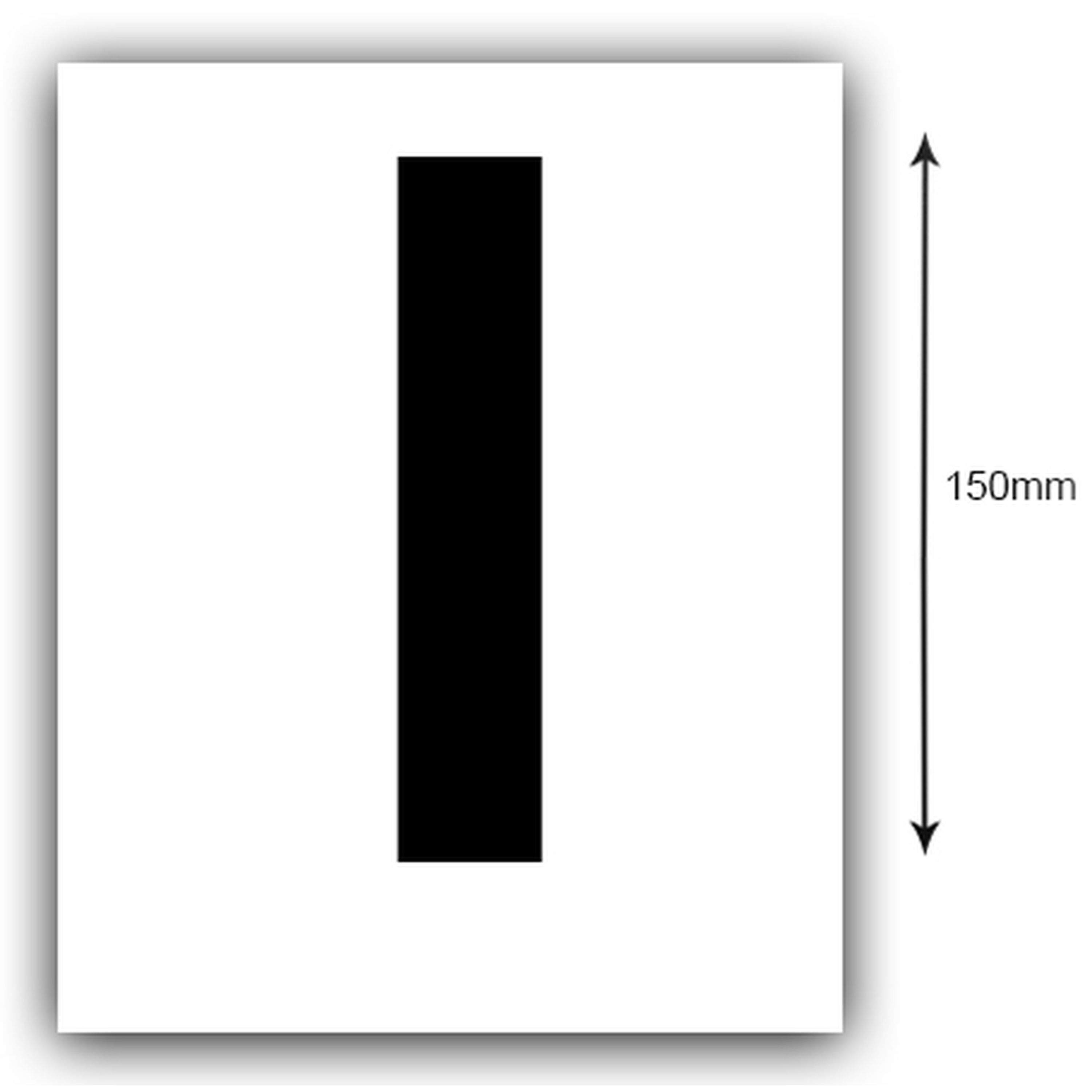 150mm Black on White Rego Letter I Sticker Sold as a Pair