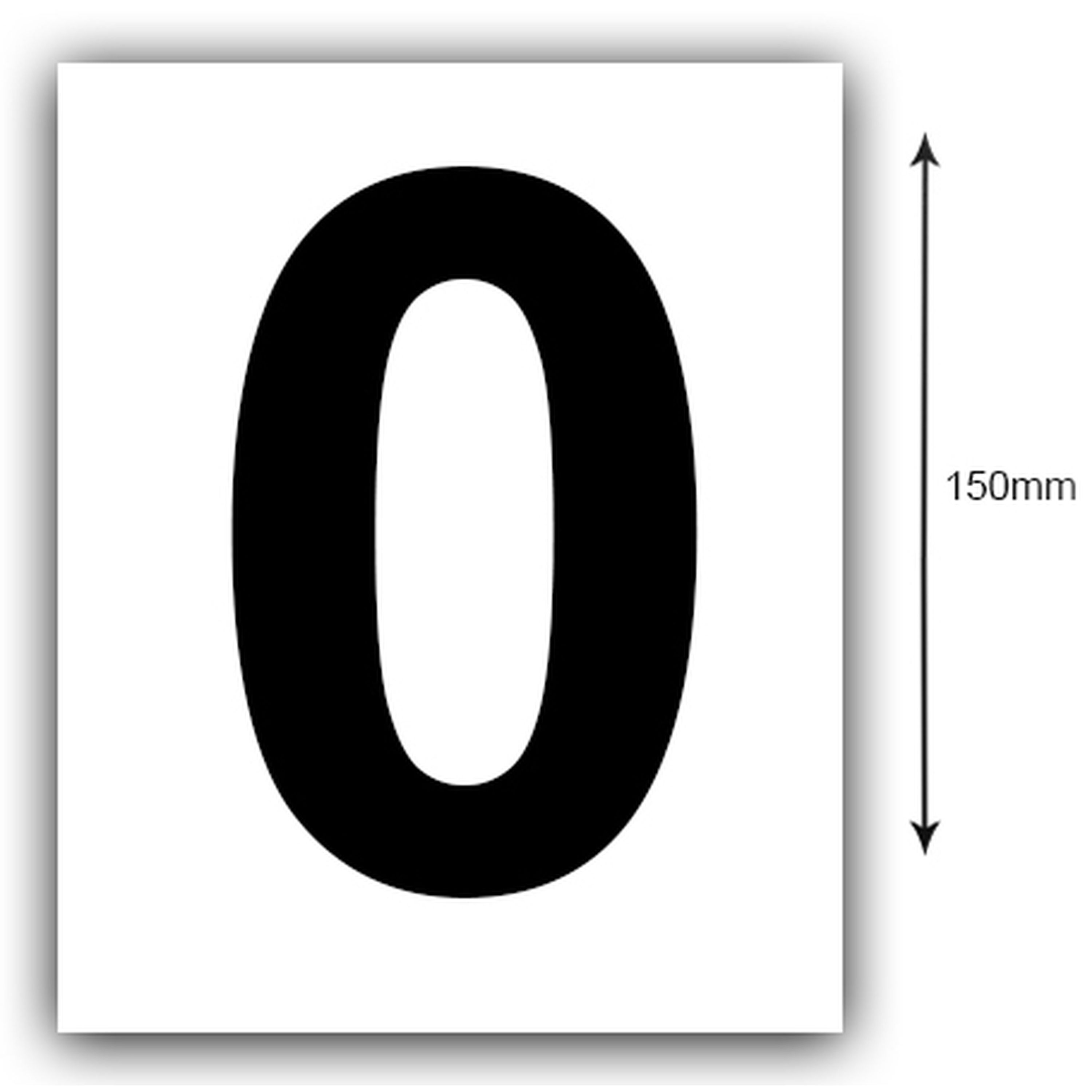 150mm Black on White Rego Letter O Sticker Sold as a Pair