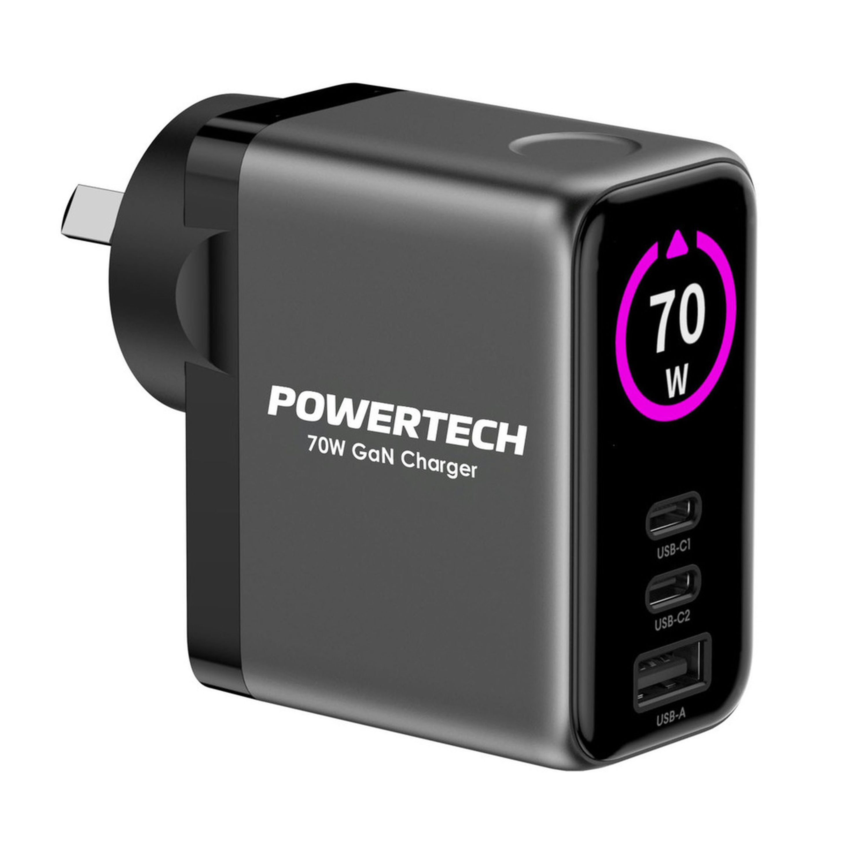 70W GaN charger with TFT screen
