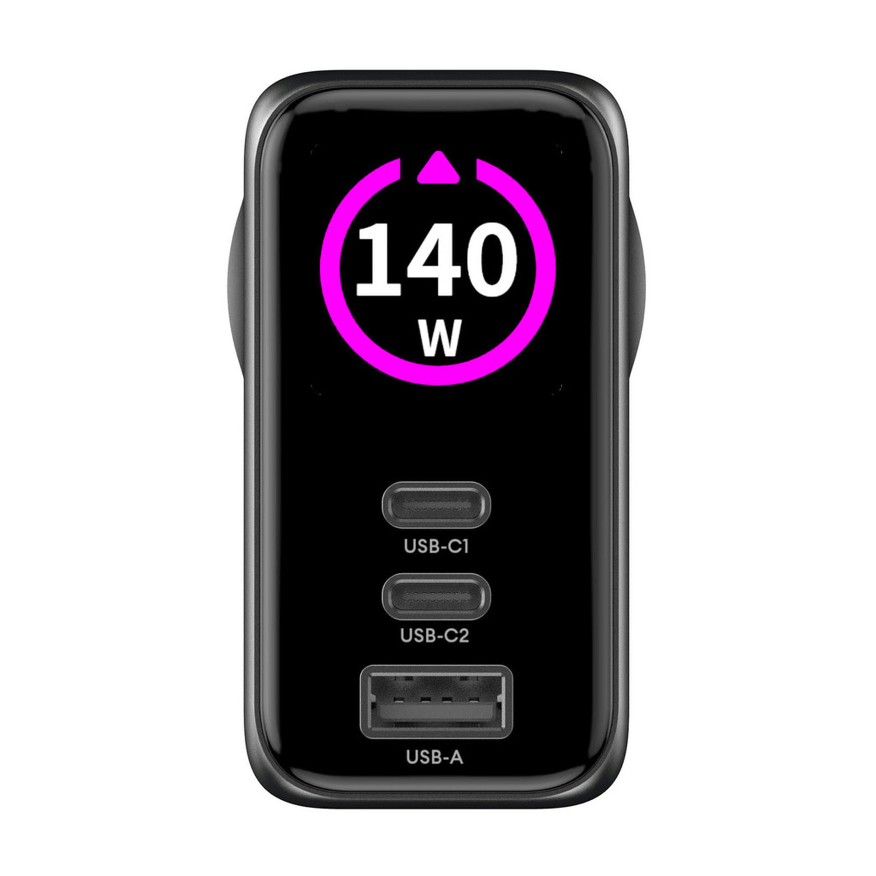 140W GaN charger with TFT screen