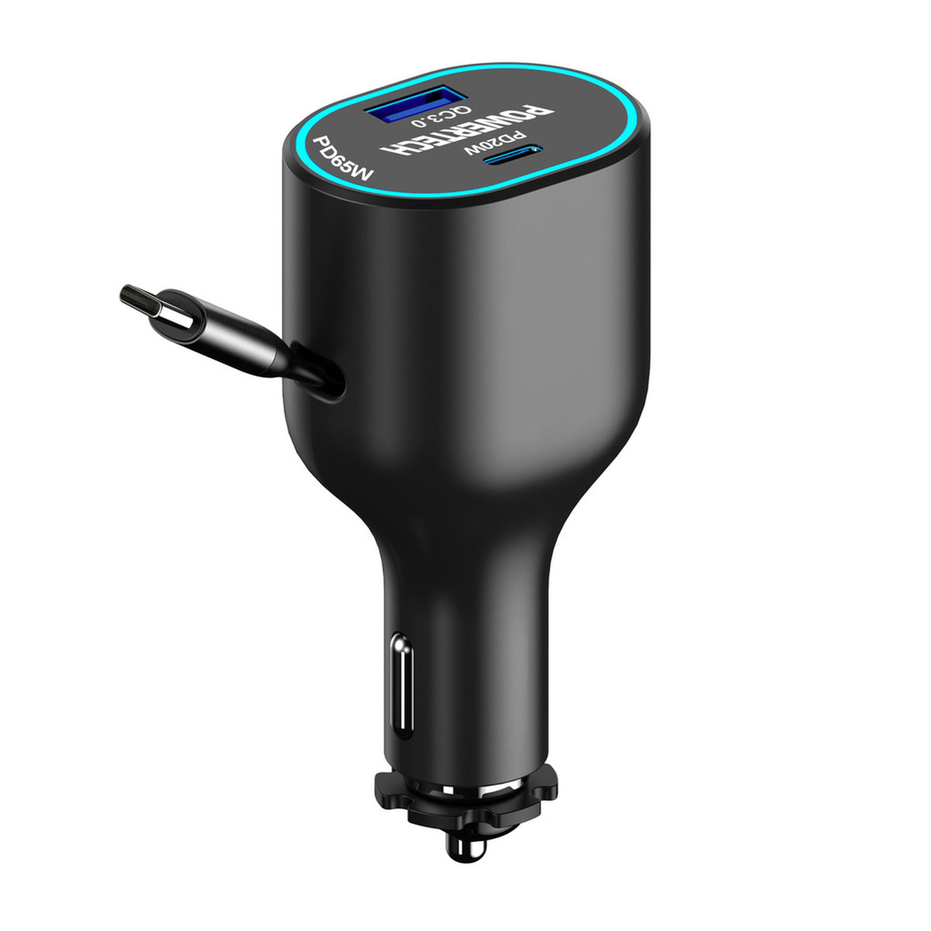 85W Car Charger With 65W Retractable USB-C Cable
