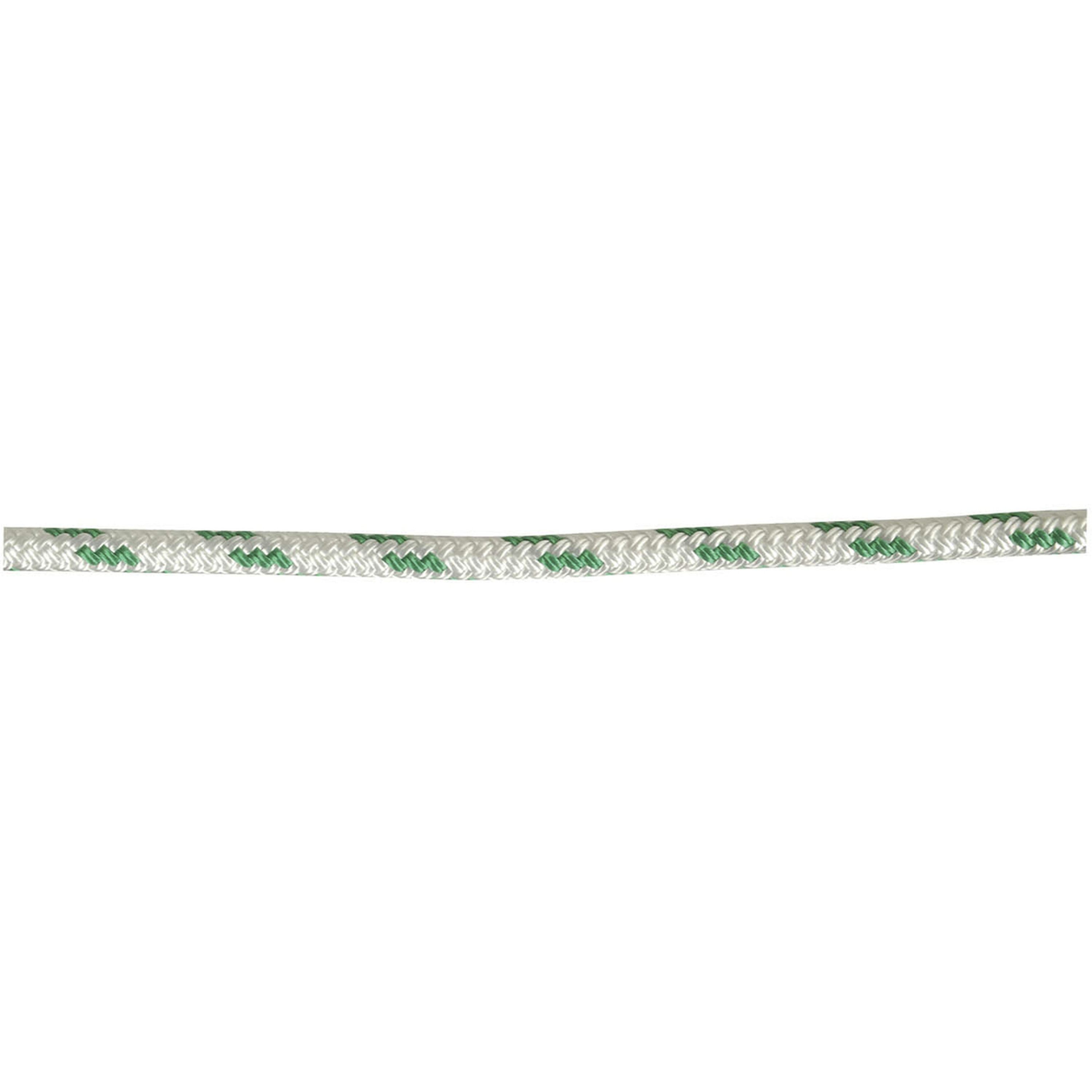 Double Braided-Polyester - 8mm. White/Green Fleck