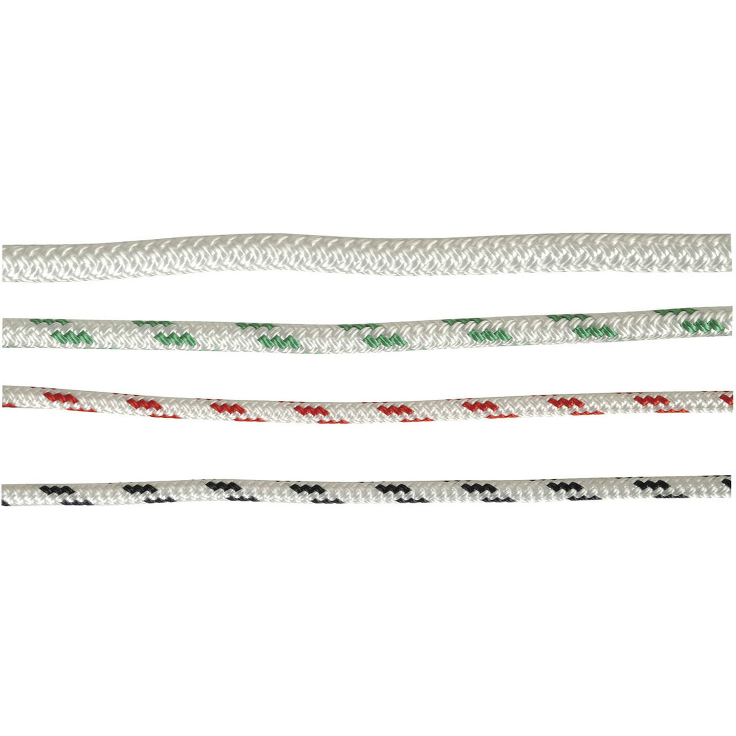 Double Braided-Polyester - 10mm. White/Green Fleck