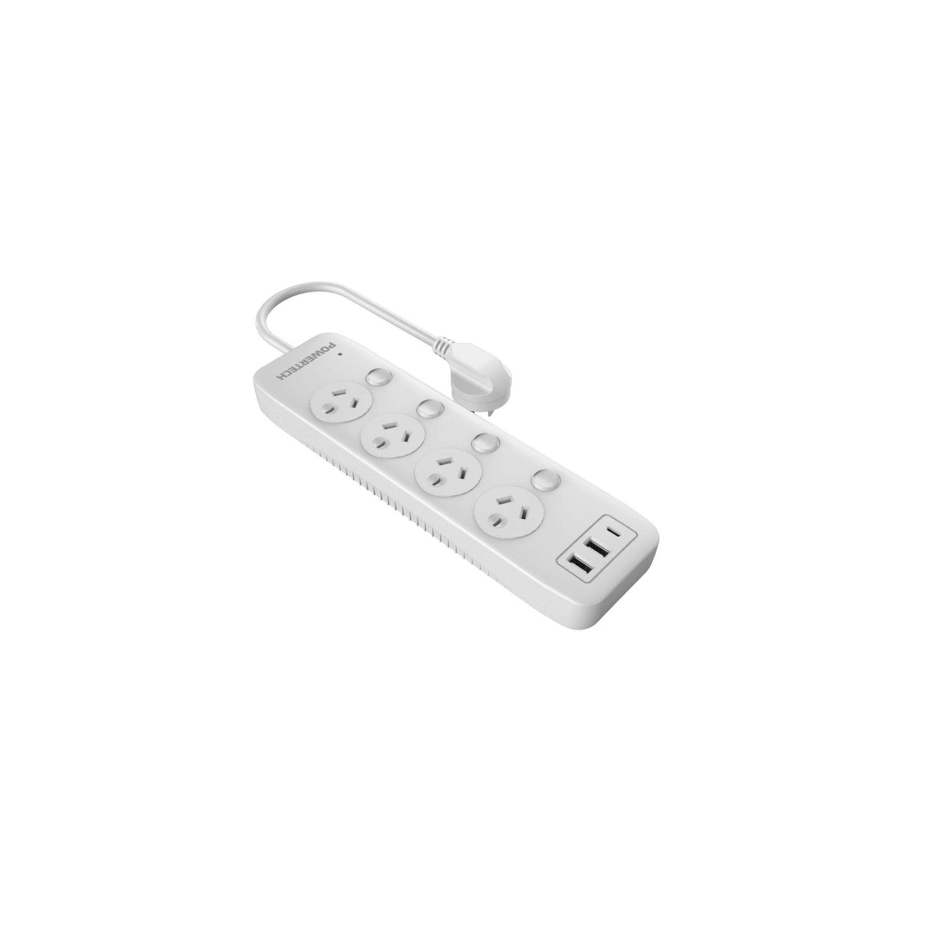 4 Way Surge Protected Individual switched power board 2xUSB A and 1xUSBC