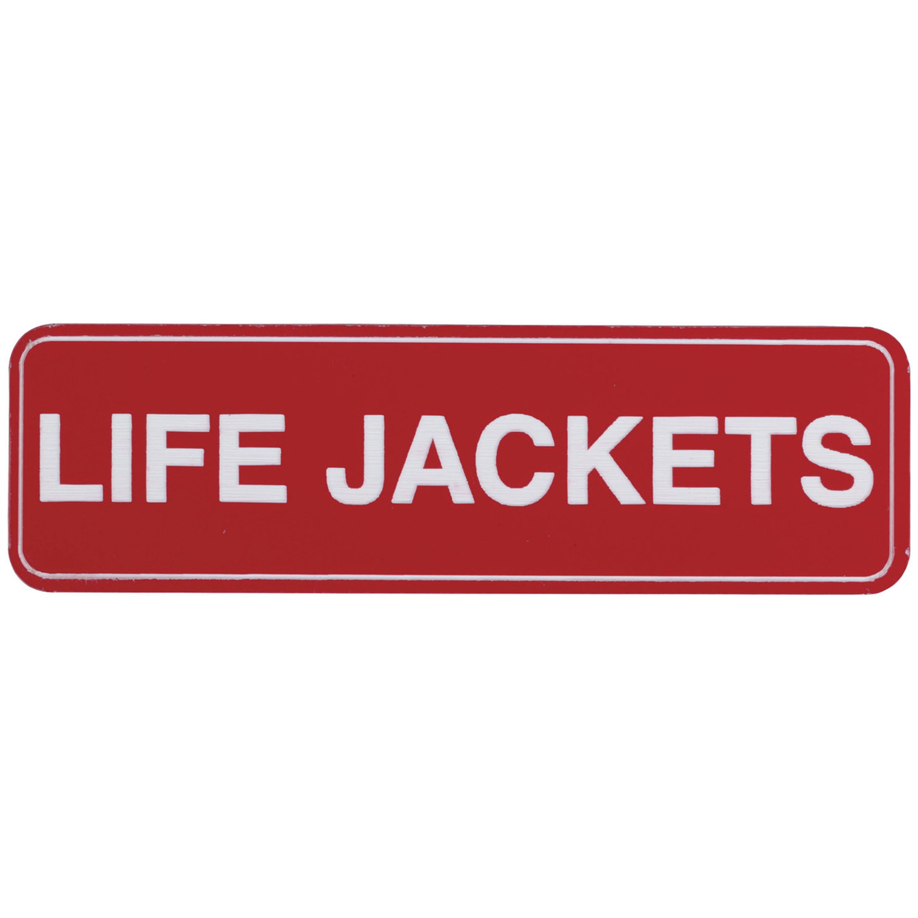 Adhesive Life Jackets Sign 100x30mm with Border