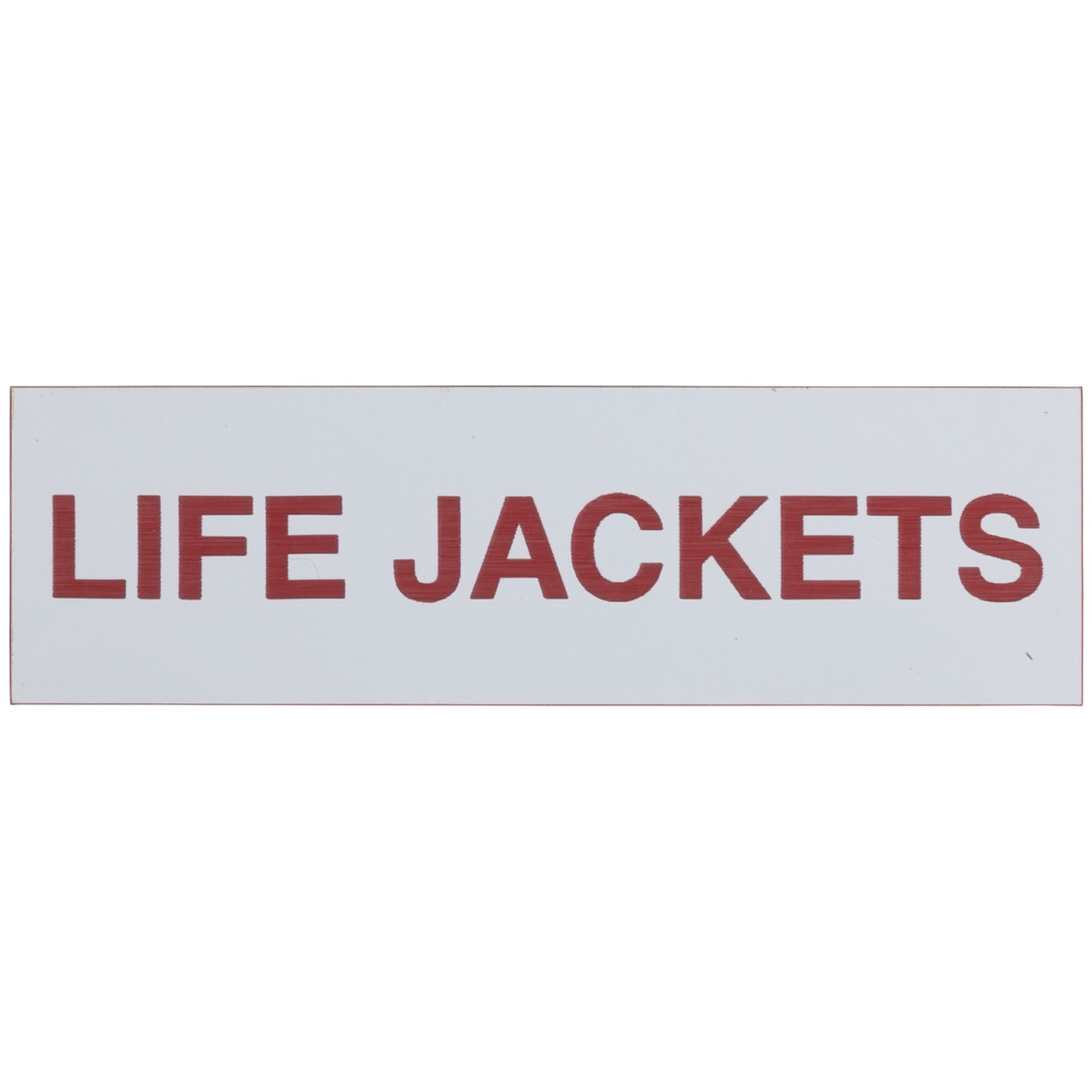 Adhesive Life Jackets Sign 100x30mm White