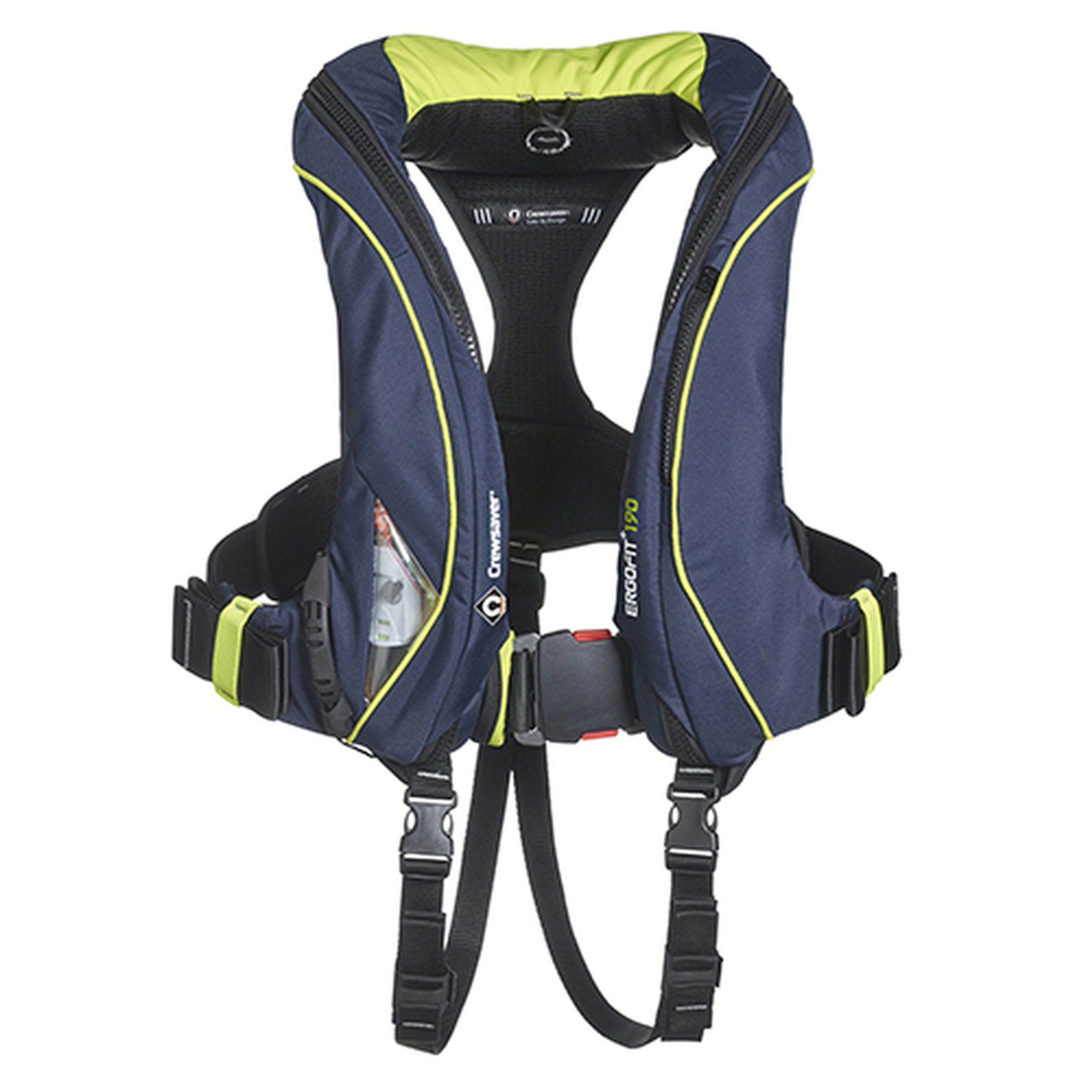 Crewfit ErgoFit 190N PFD with Automatic Inflator - Navy/Lime Hammar