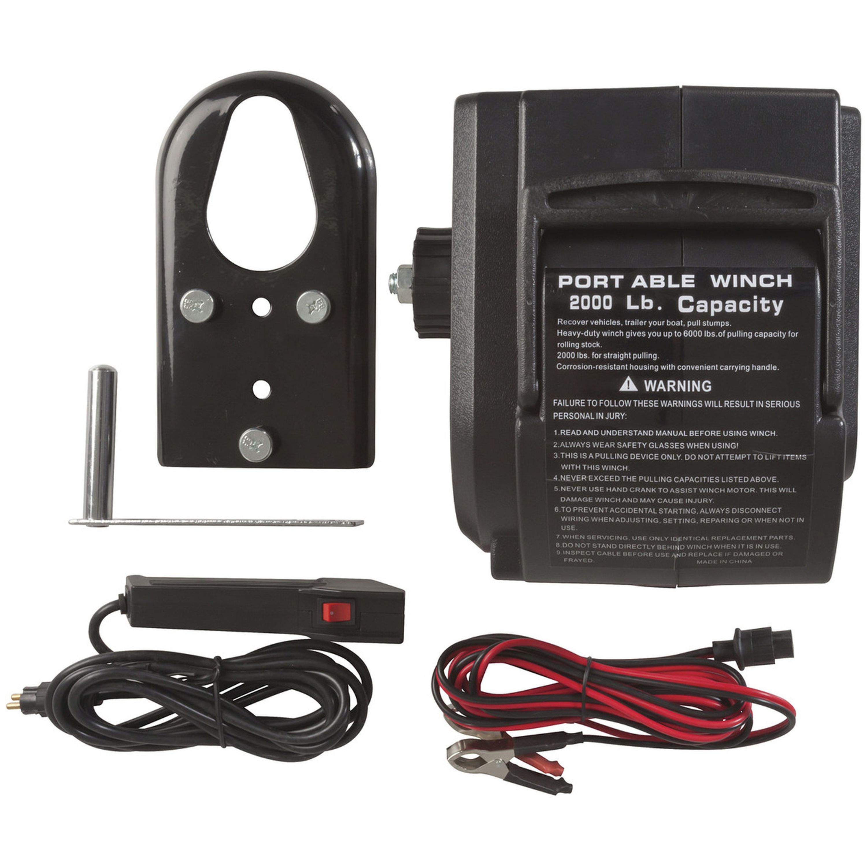 2000lb Electric Trailer Winch with Remote