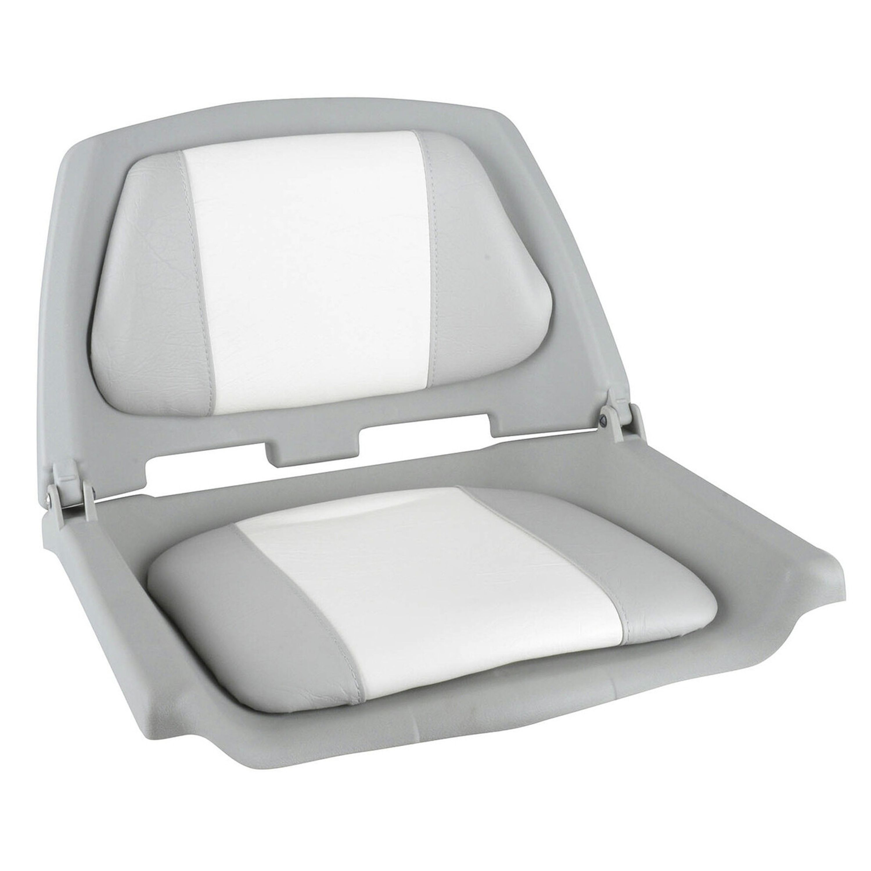 Basic Boat Seats - Fold Down - Padded Grey/White