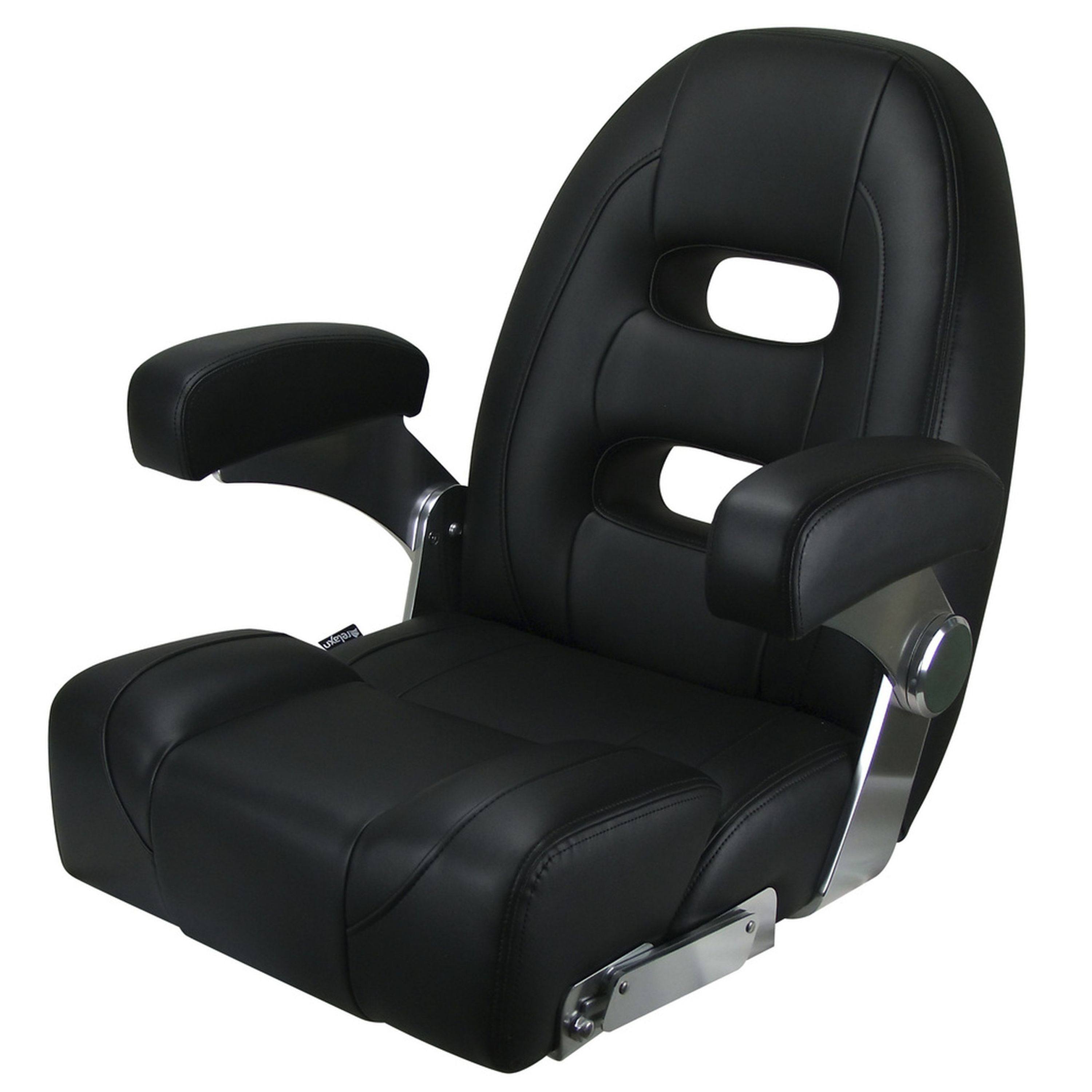 Relaxn Cruiser Premium High Back Helm Boat Seat with Armrests - Black