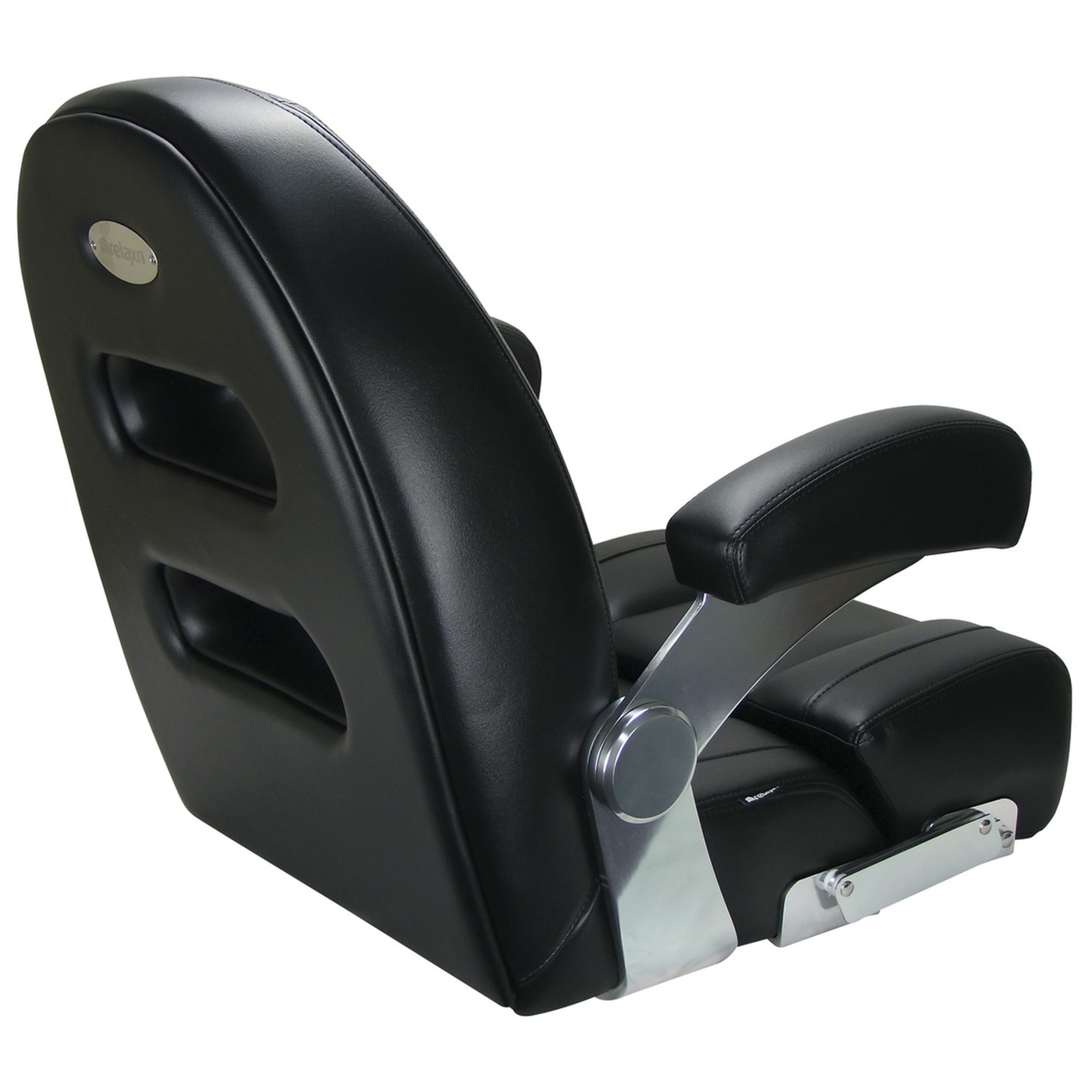 Relaxn Cruiser Premium High Back Helm Boat Seat with Armrests - Black