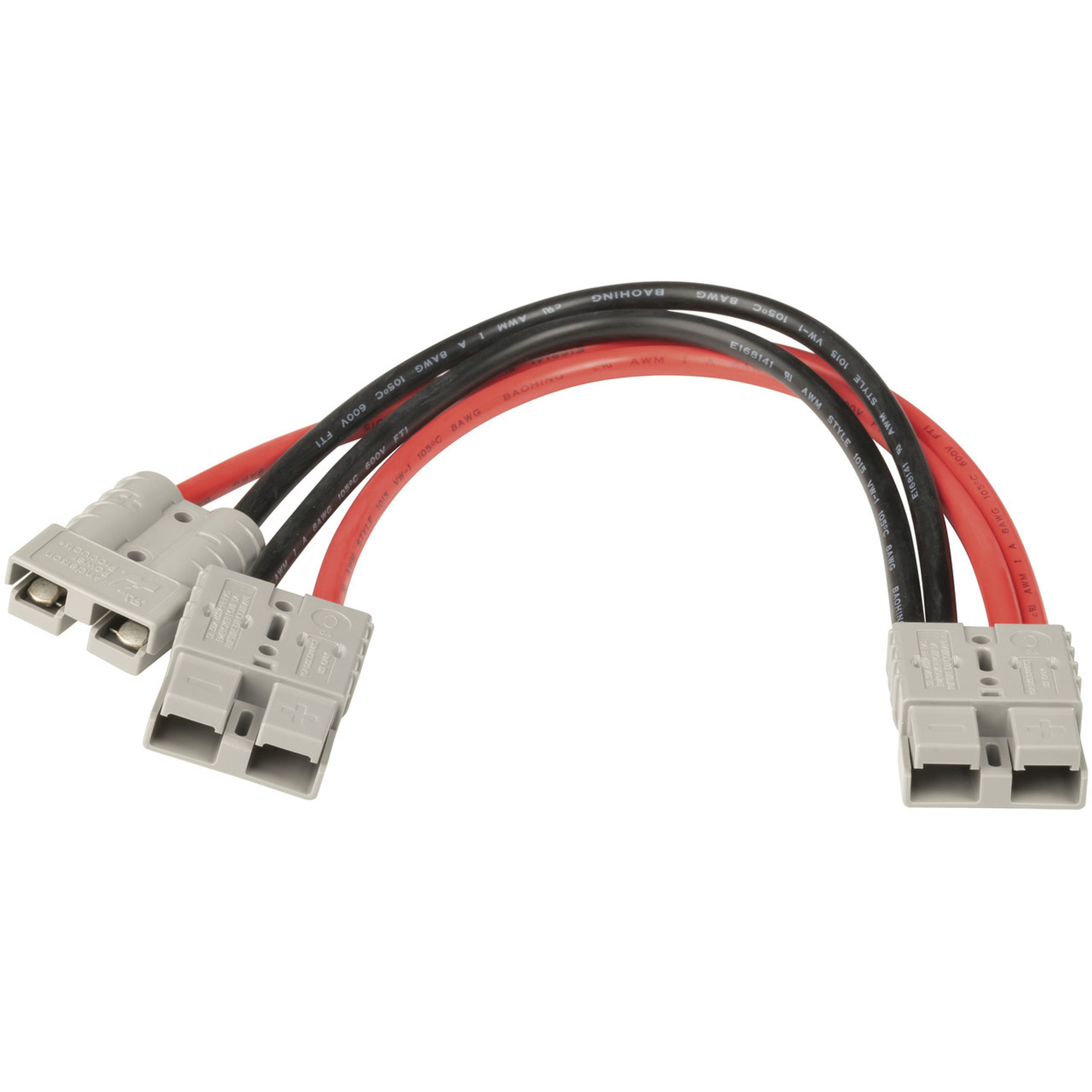 High Current Connector Piggyback Cable 50A 8G R/B