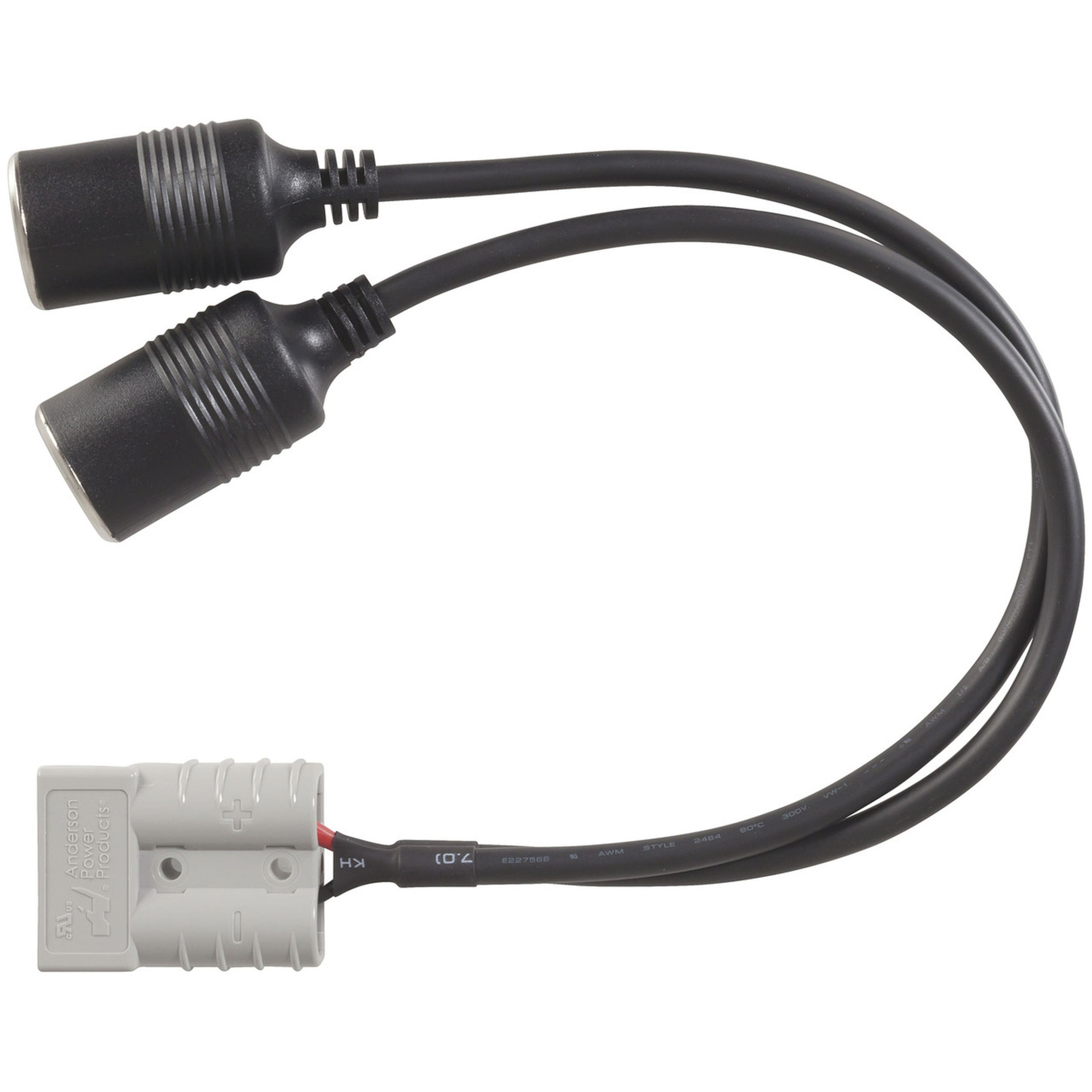 50A battery connector to 2 x 15A 300mm Cigarette Lighter Sockets