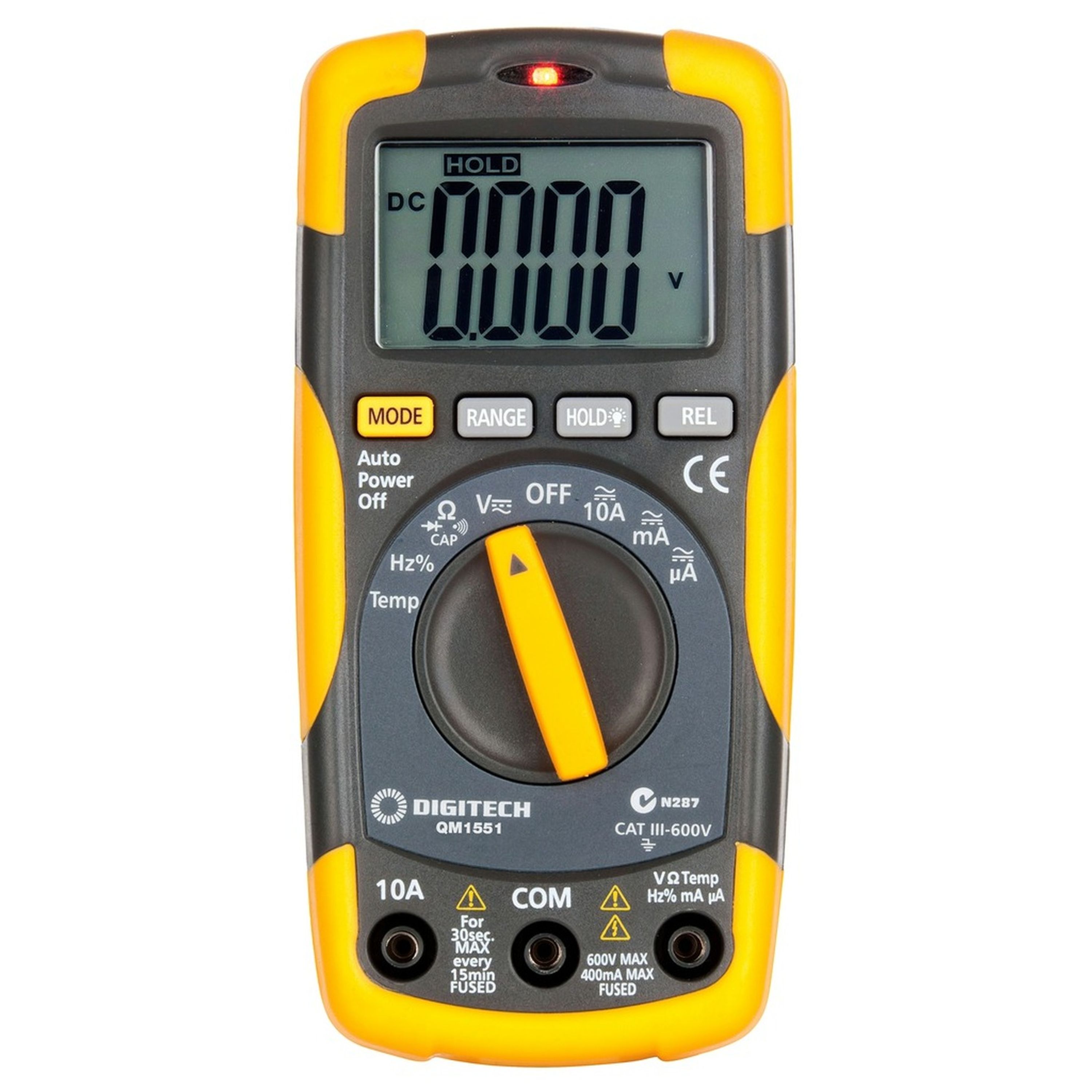 Cat III True RMS Autoranging 4000 Count DMM with Temperature