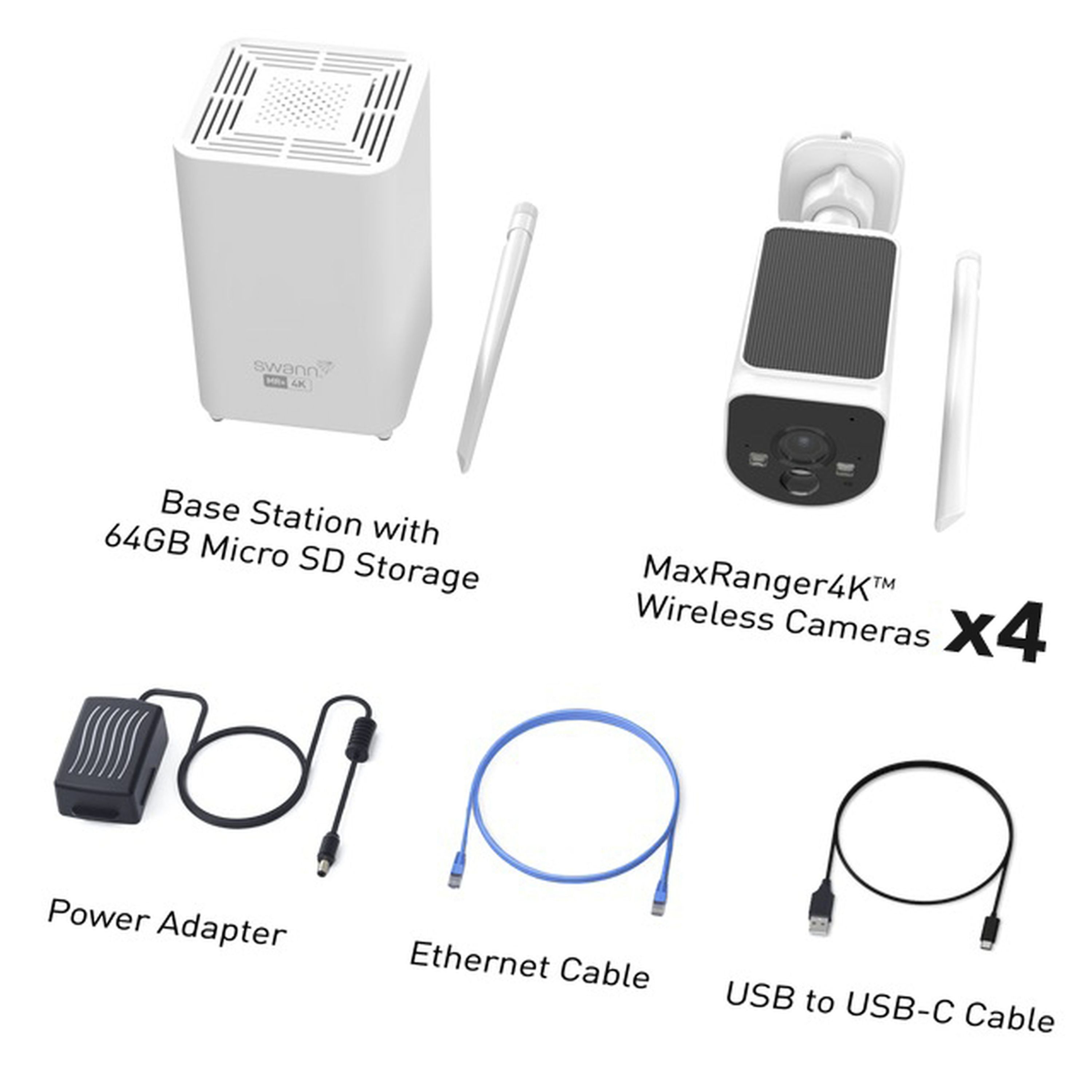 Swann MaxRanger4K Solar V2  4 pack