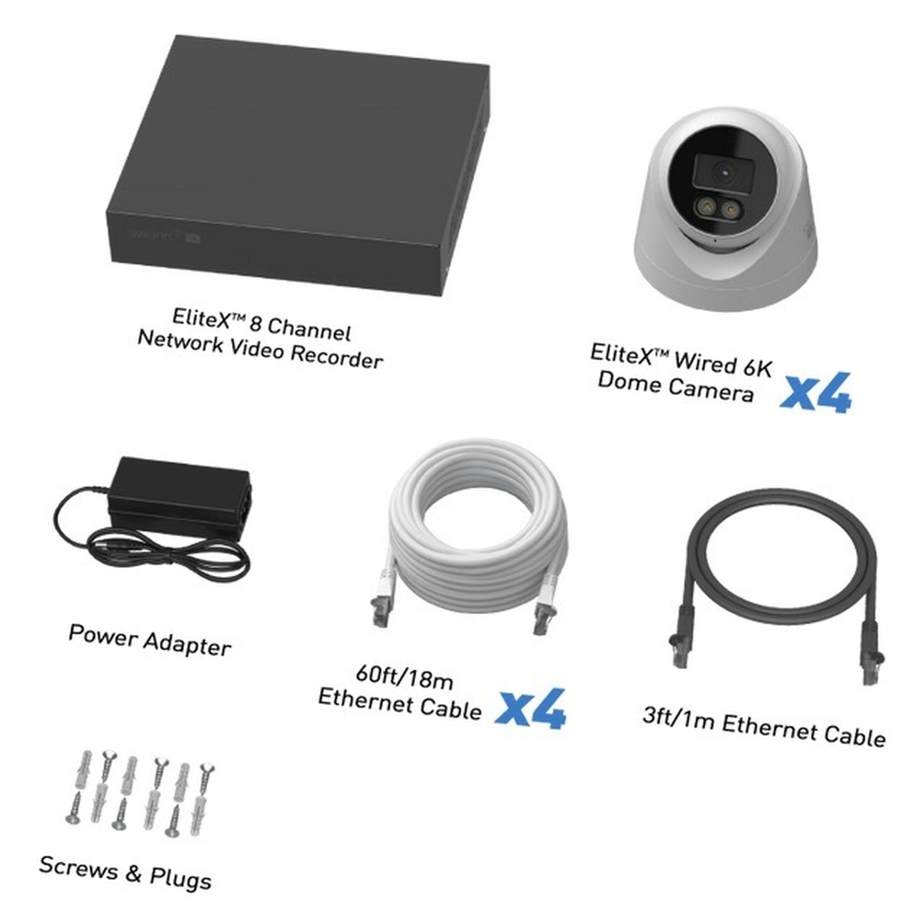 Swann EliteX 8 channel 4 Dome 6K NVR Kit