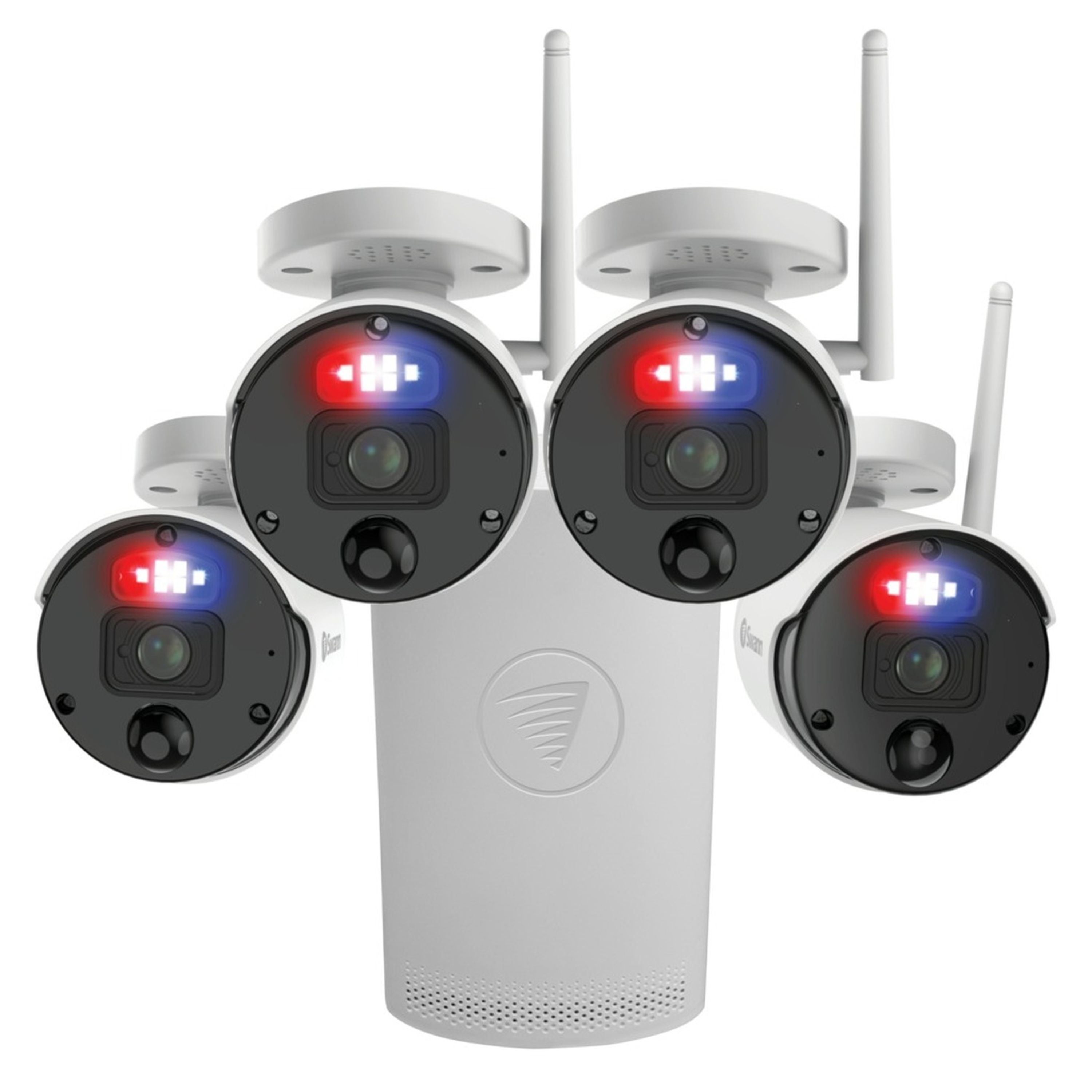 Swann 4CH  4K Wireless Wi-Fi NVR Base with 4 x 4K Wireless sensor and siren Cameras SWNVK-800KH4