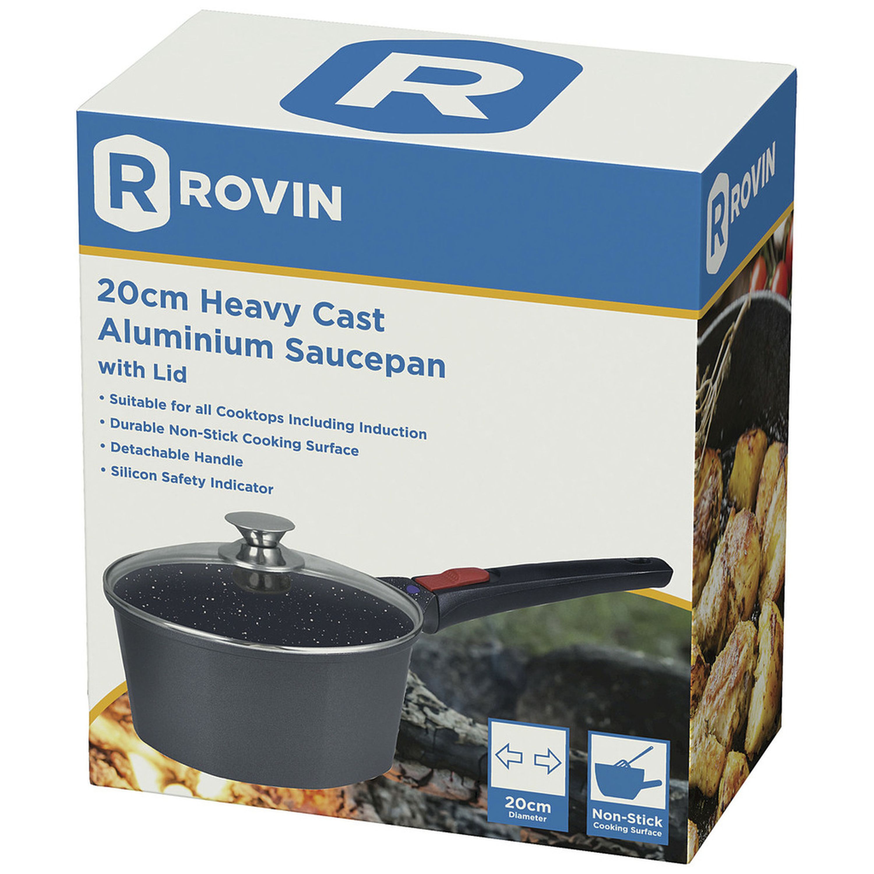 Induction Saucepan 20cm with Removeable Handle  Lid