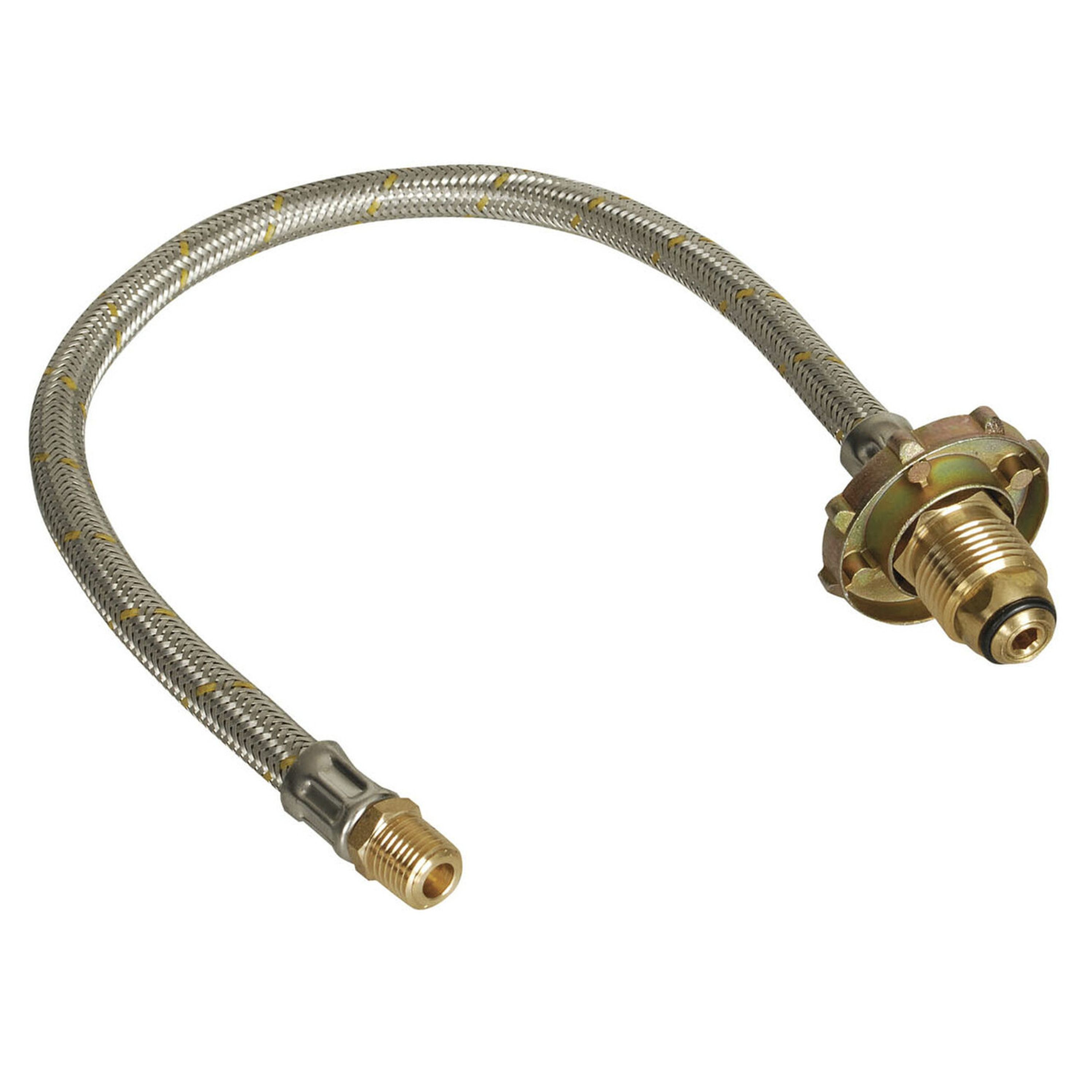Stainless Steel Braided Hoses with Hand Wheel - Fixed for Double Bottle Kits 600mm