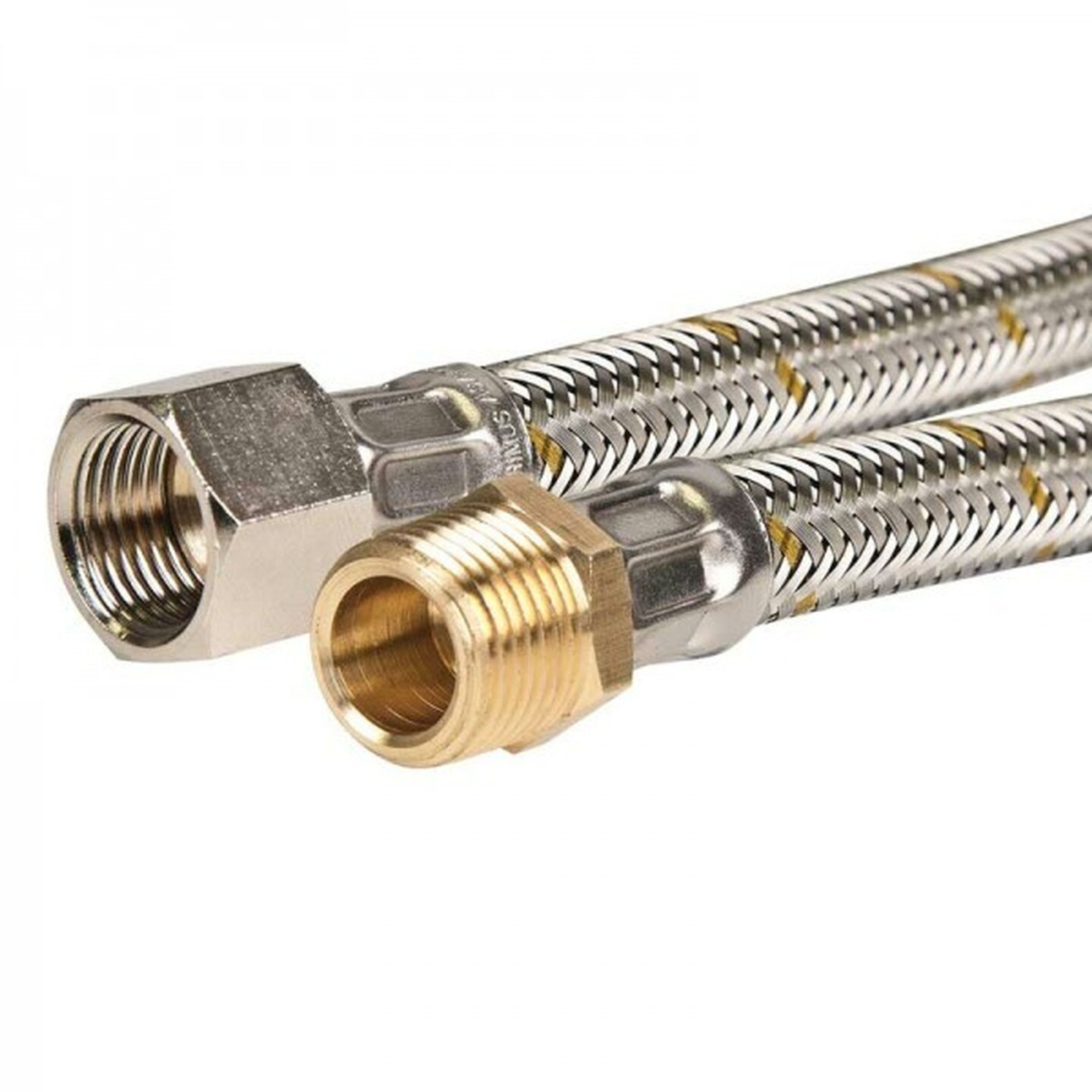 Stainless Steel Braided Gas Hoses - 3/8 BSP Male to 1/4 BSP Female 1200mm